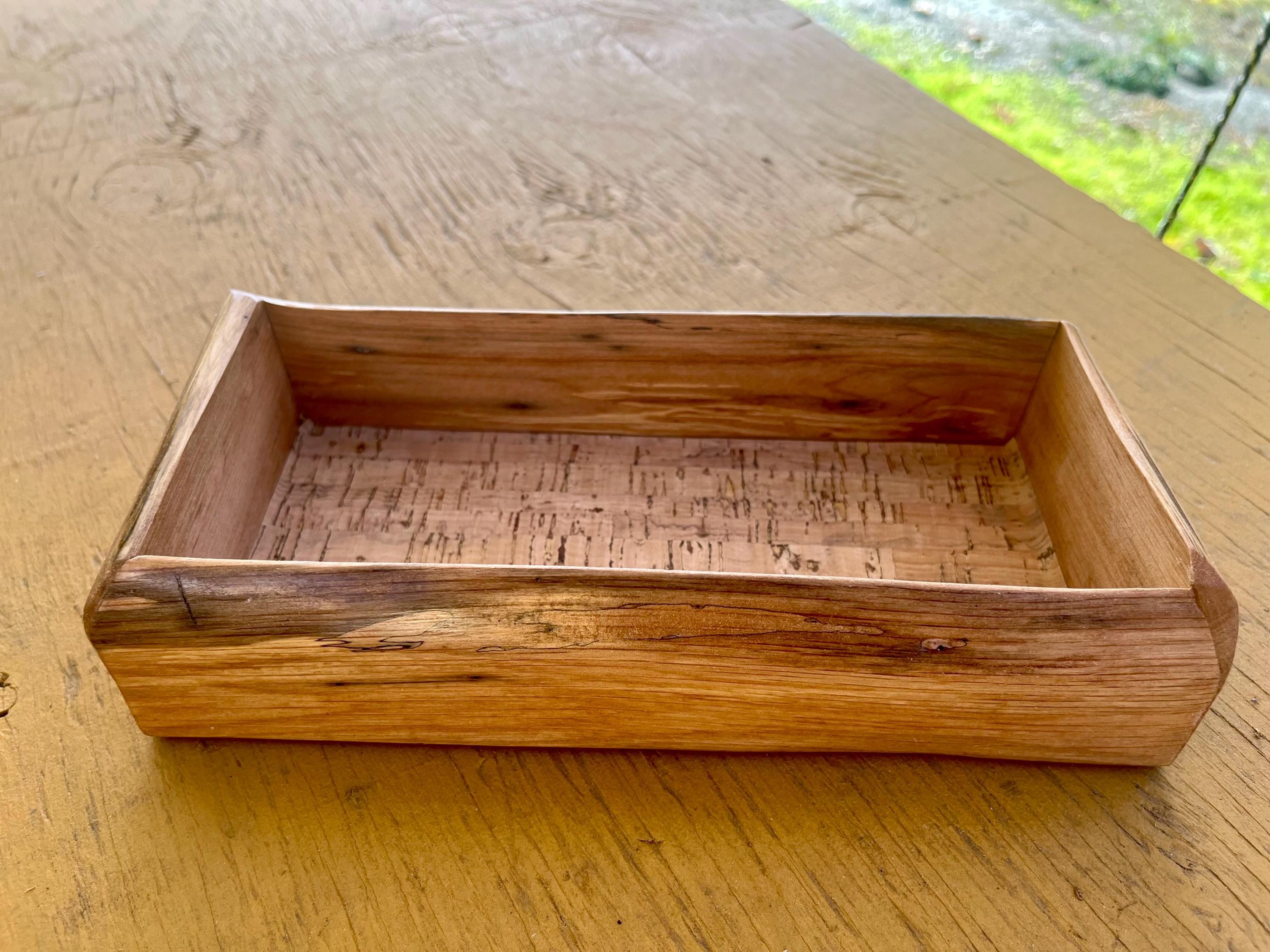 Live Edge Purple Plum Wood Jewelry Tray | Handmade Rustic Decor
