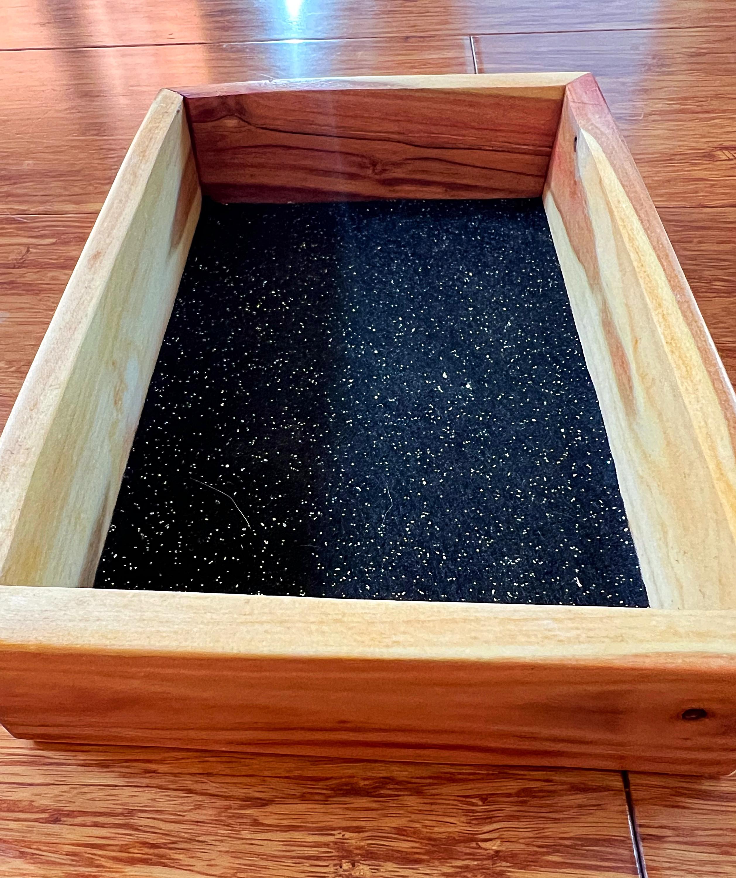 Live-Edge Yellow Plum Wood Jewelry Tray: Handmade Wooden Catchall