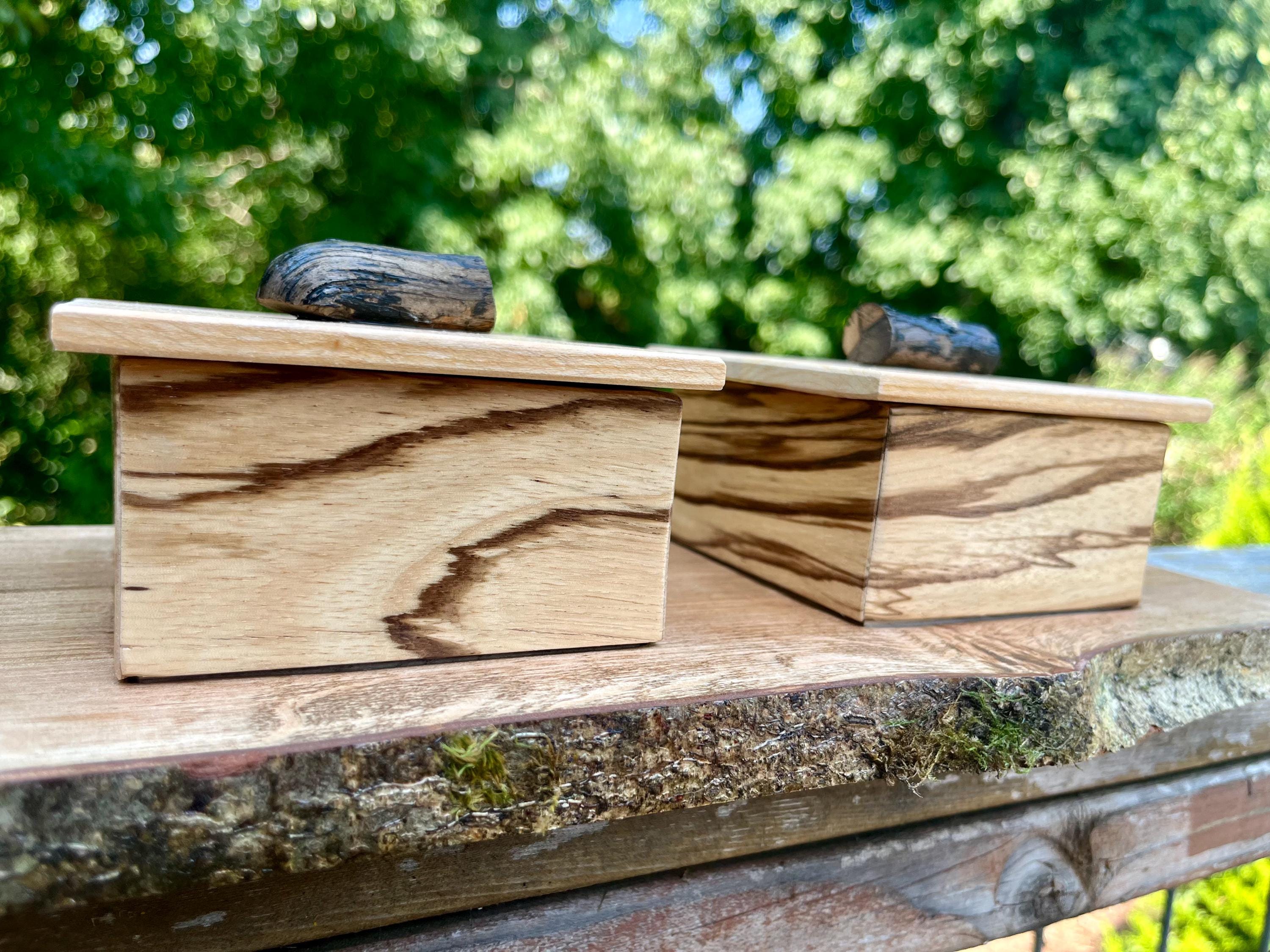 Handmade Zebrawood Box Set: Apple Wood Lids, Oregon Ash Tray
