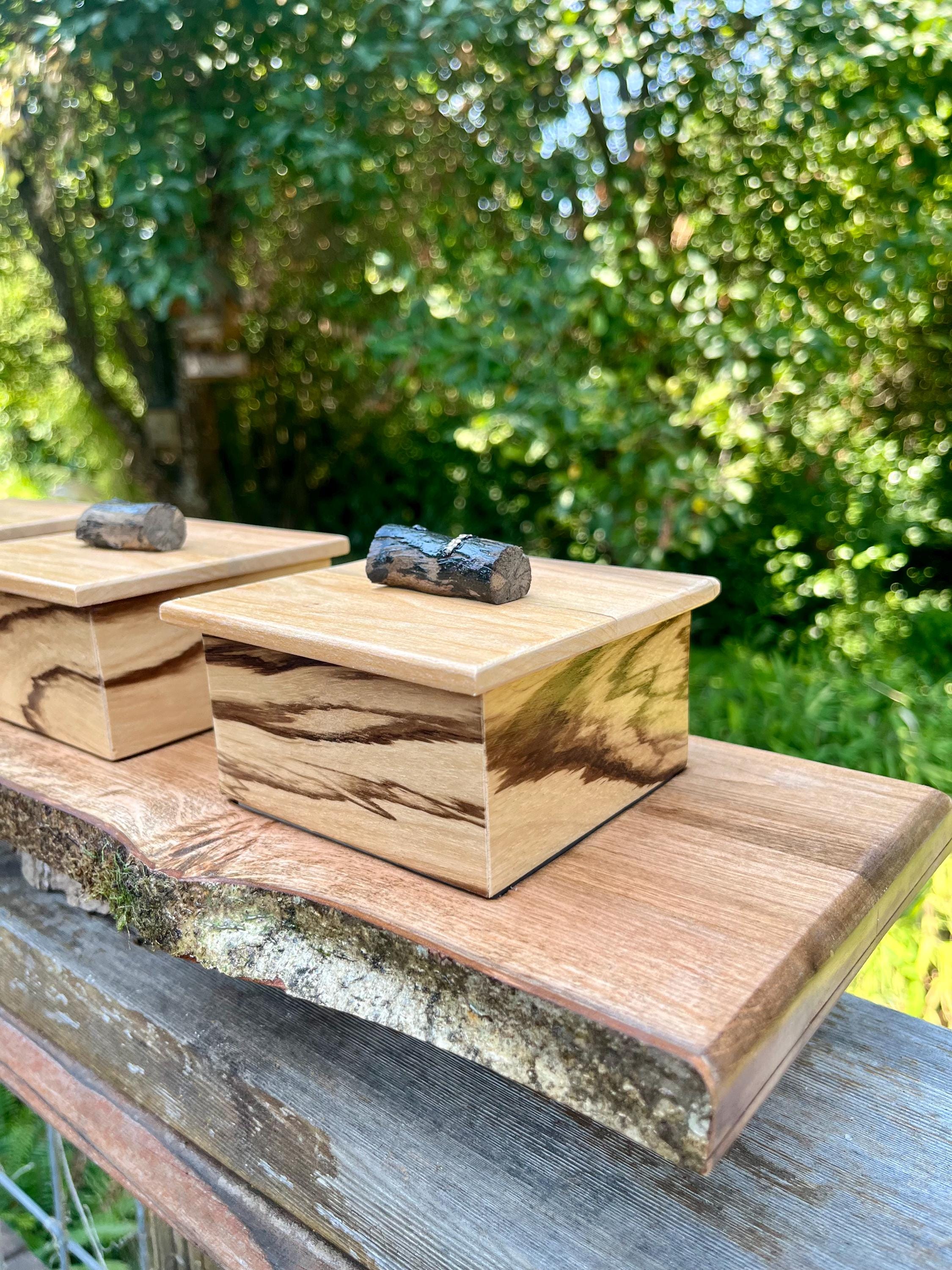 Handmade Zebrawood Box Set: Apple Wood Lids, Oregon Ash Tray