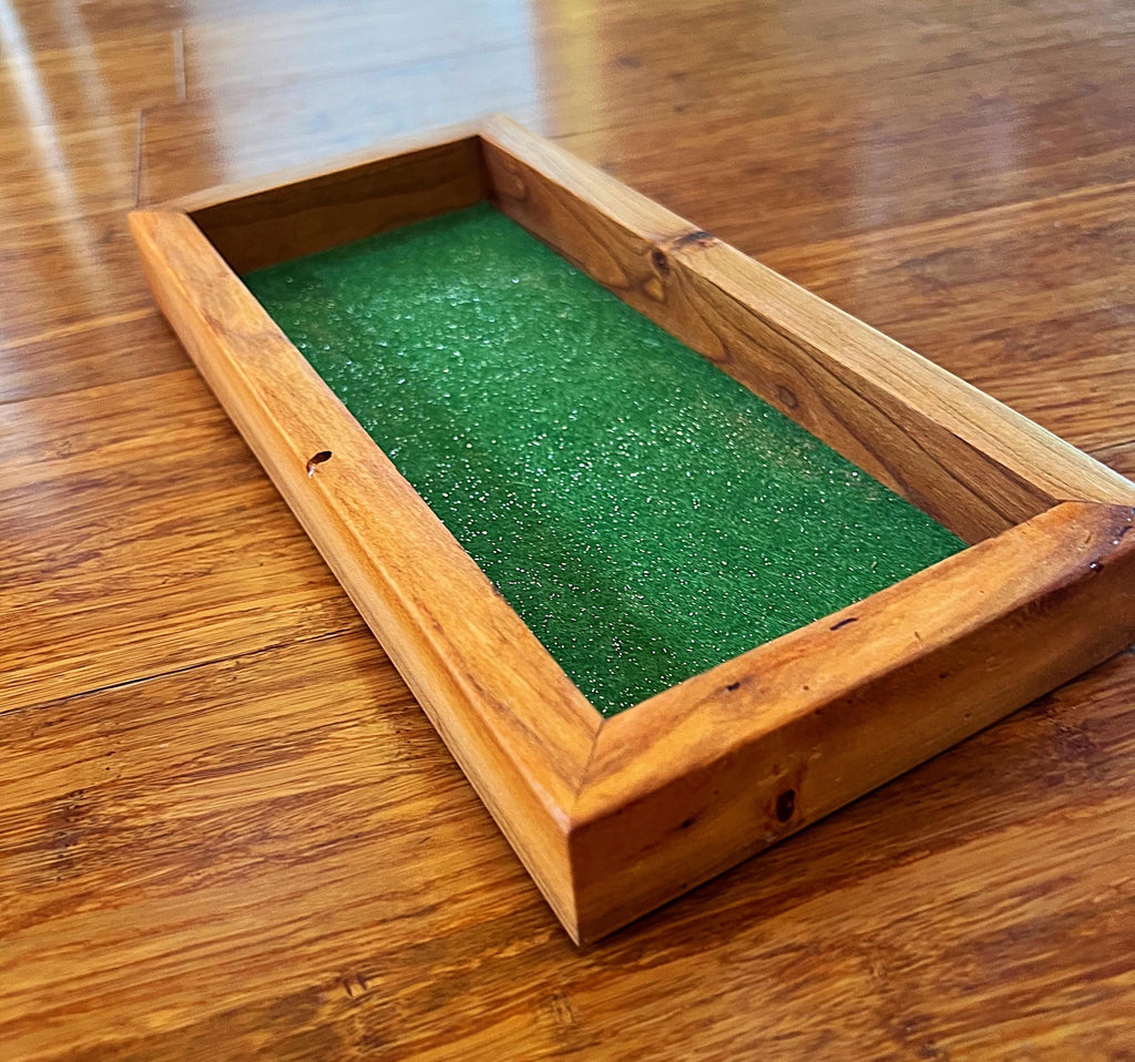 Purple Plum Wood Jewelry Tray | Handmade Wooden Ring Dish | Rustic Catchall with Felt Lining