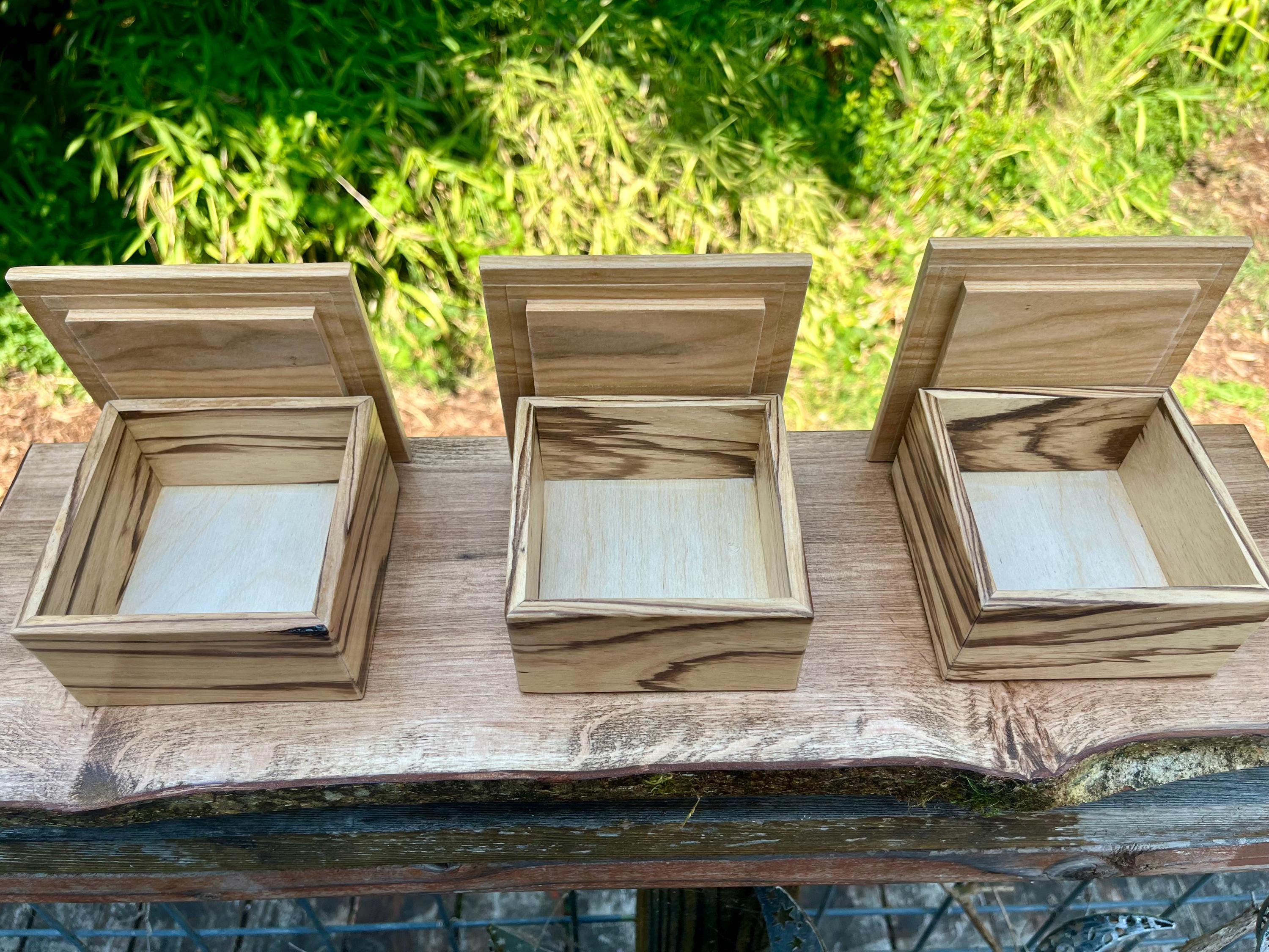 Handmade Zebrawood Box Set: Apple Wood Lids, Oregon Ash Tray