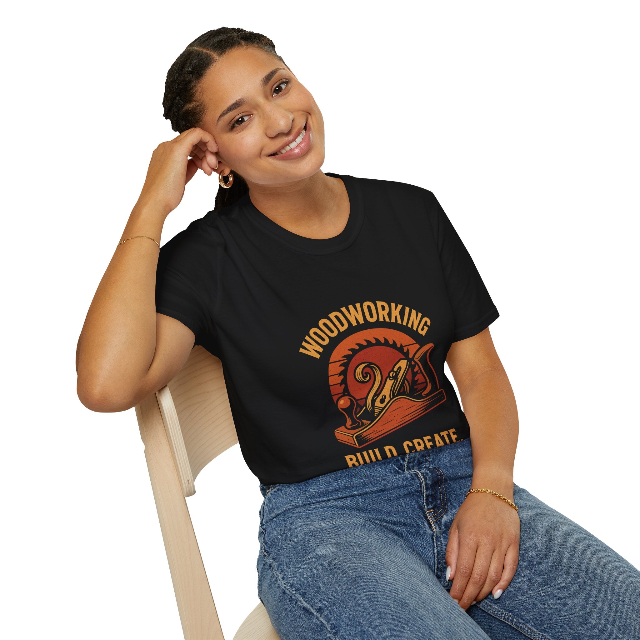 Woodworking...Build Create Unisex Softstyle T-Shirt