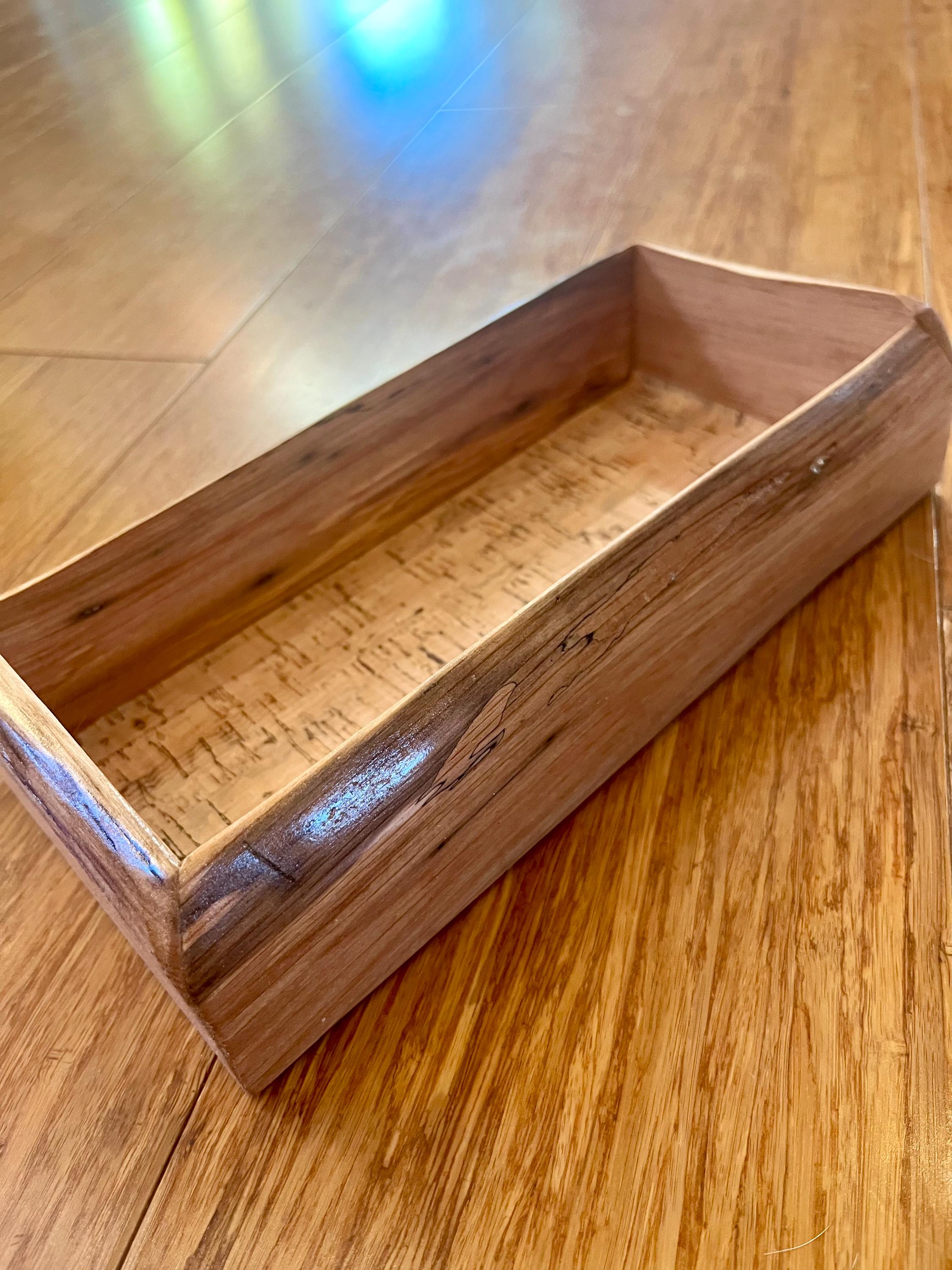 Live Edge Purple Plum Wood Jewelry Tray | Handmade Rustic Decor