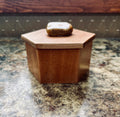 Handmade Mahogany Hexagon Jewelry Box with Agate Stone Lid