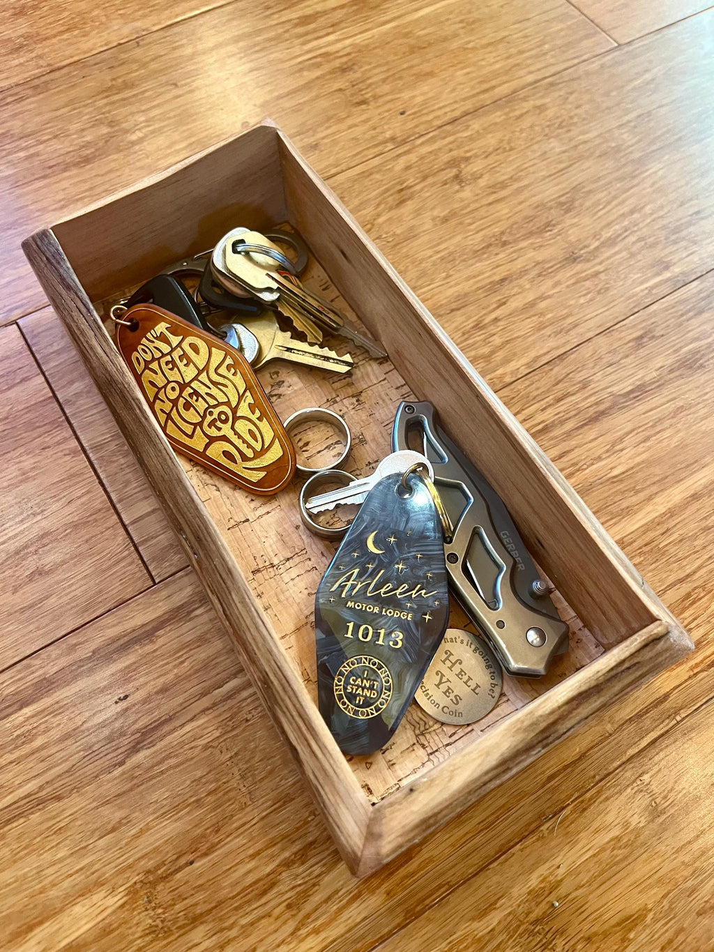 Live Edge Purple Plum Wood Jewelry Tray | Handmade Rustic Decor