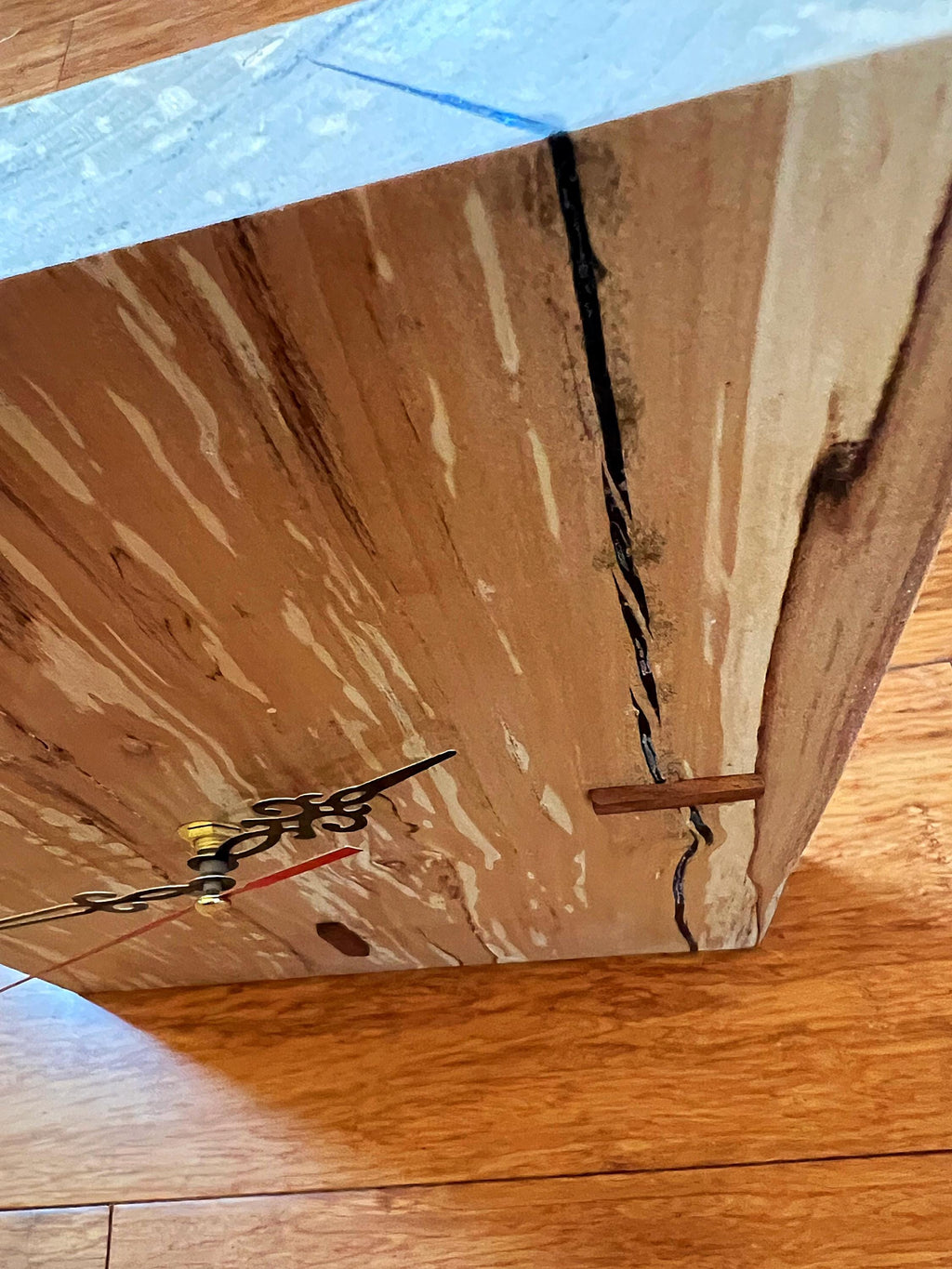 Live-Edge Apple Wood Clock: Handmade Rustic Wall or Desk Decor