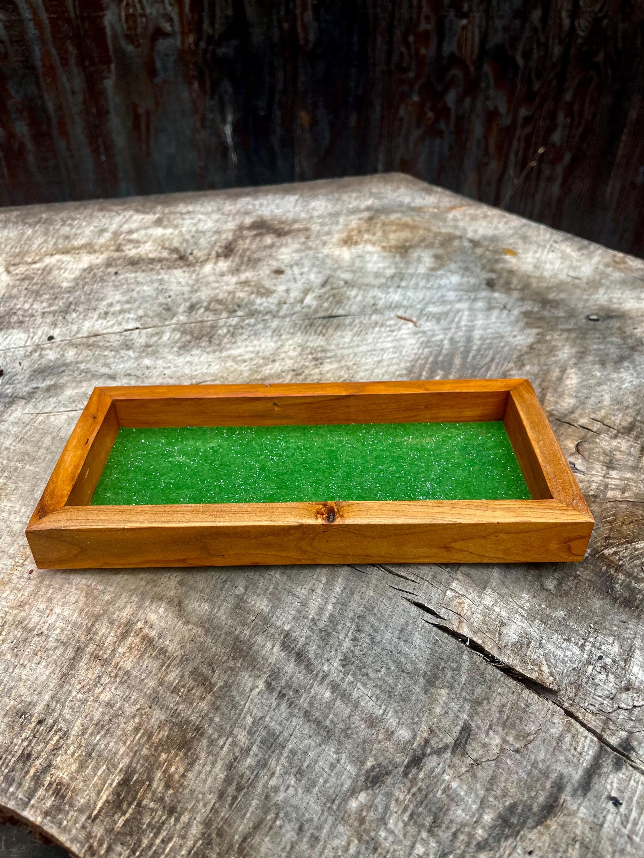 Purple Plum Wood Jewelry Tray | Handmade Wooden Ring Dish | Rustic Catchall with Felt Lining