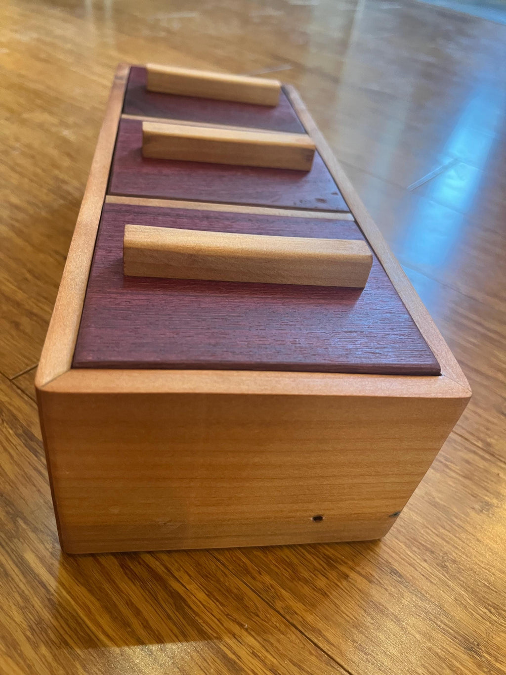 Reclaimed Cherry & Purpleheart Box | Handmade Jewelry Storage, Desk Organizer