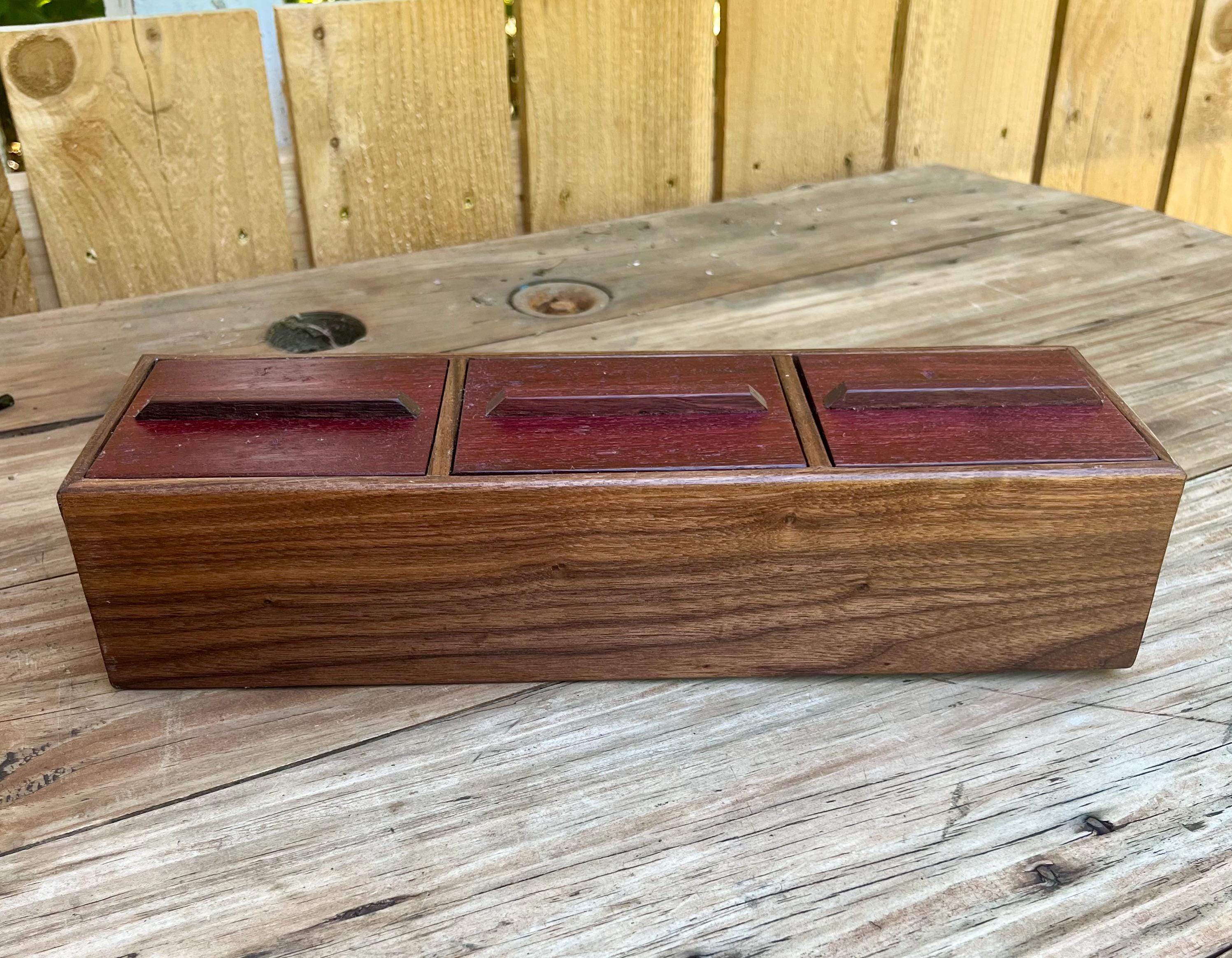 Handmade Walnut & Purpleheart Jewelry Box: Locally Grown Wood, Unique Design