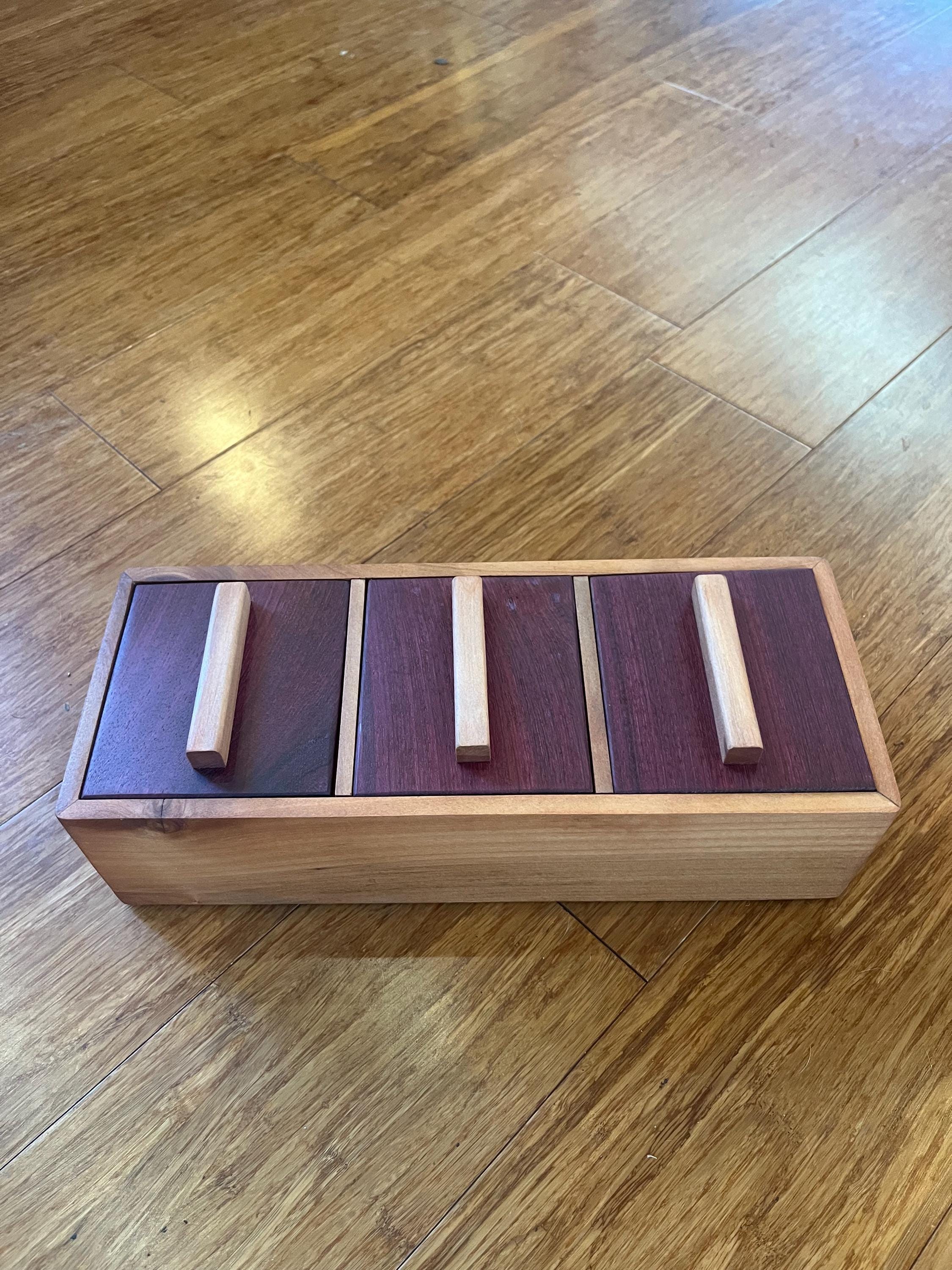 Reclaimed Cherry & Purpleheart Box | Handmade Jewelry Storage, Desk Organizer