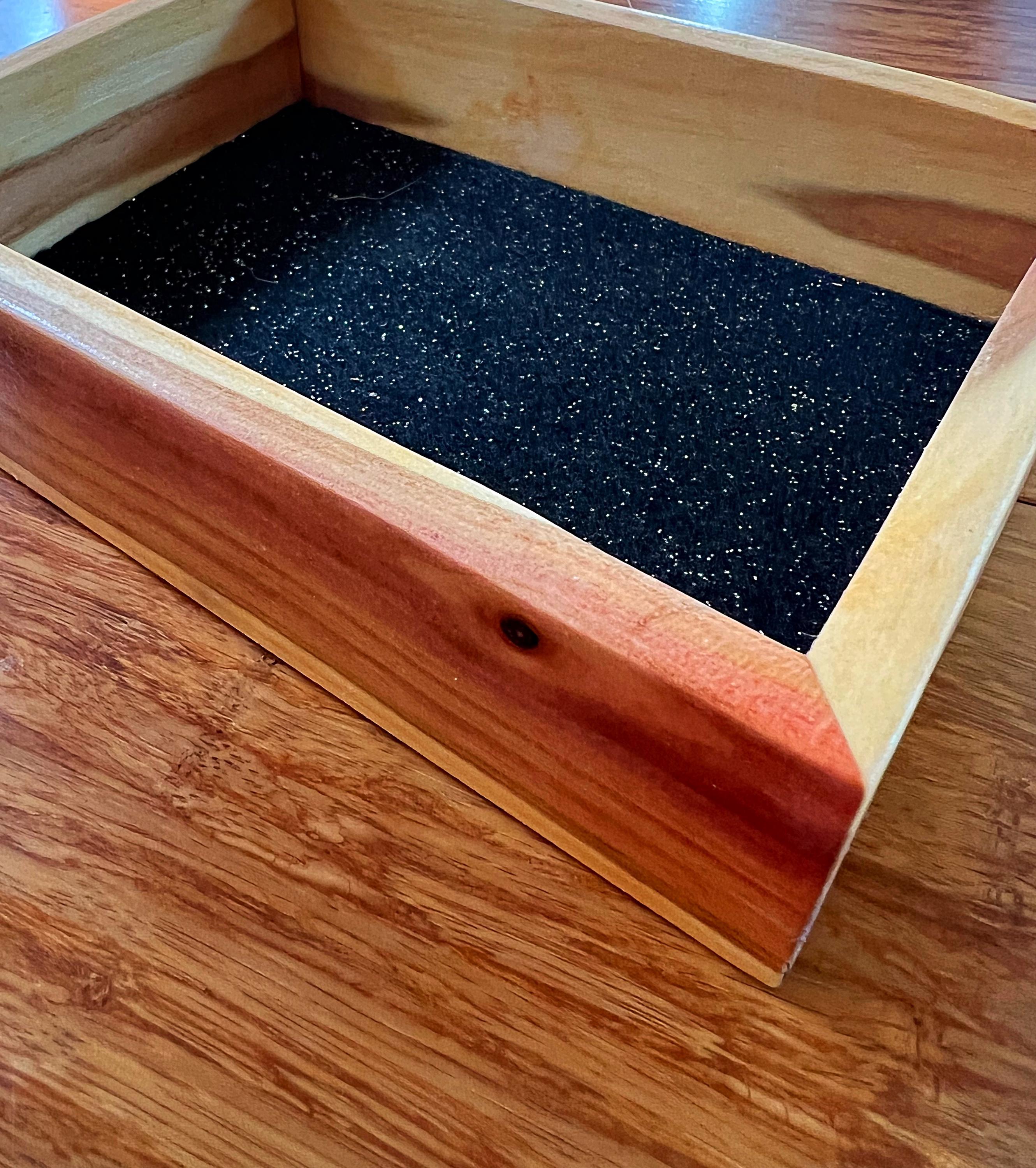 Live-Edge Yellow Plum Wood Jewelry Tray: Handmade Wooden Catchall