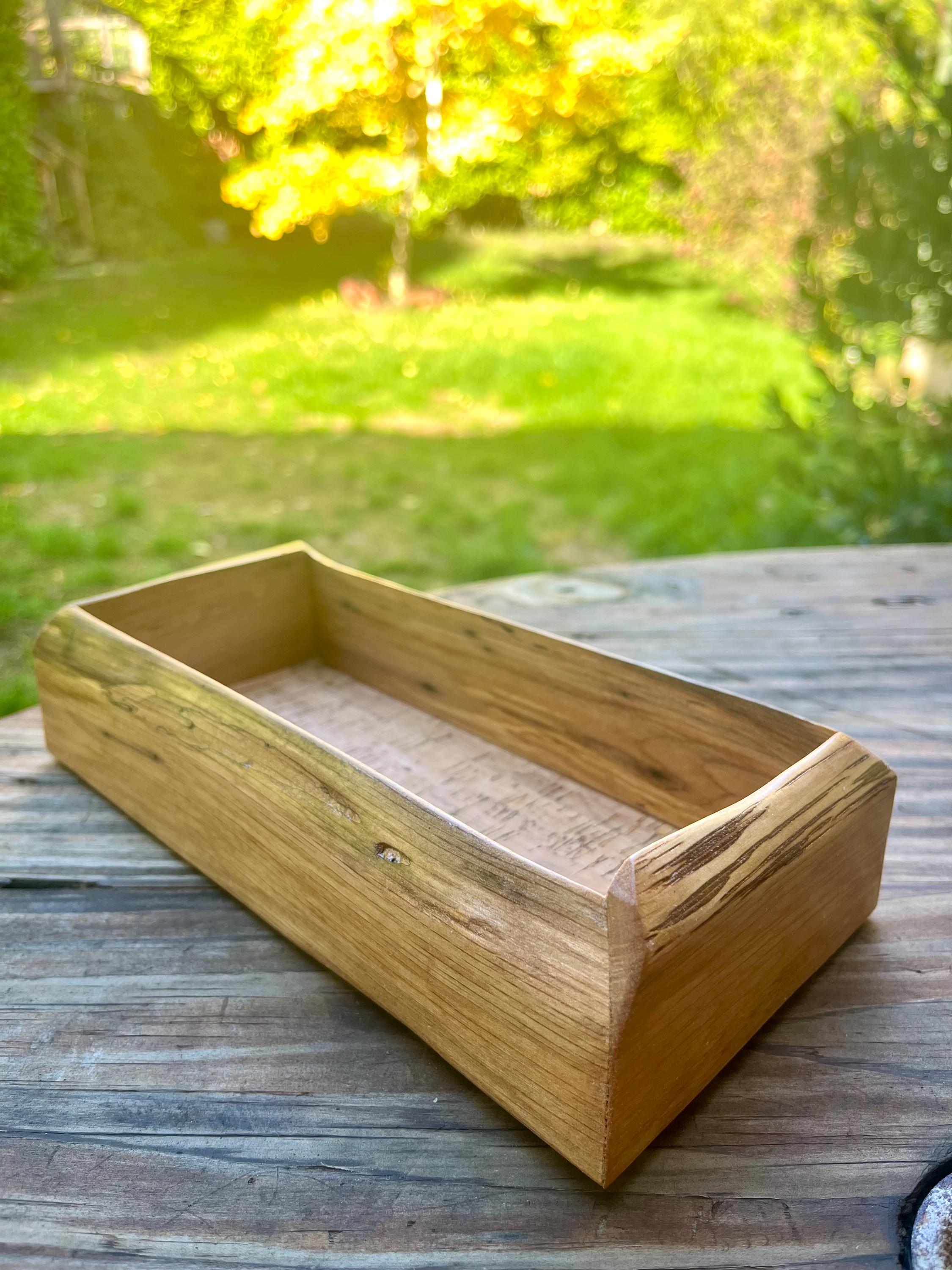 Live Edge Purple Plum Wood Jewelry Tray | Handmade Rustic Decor