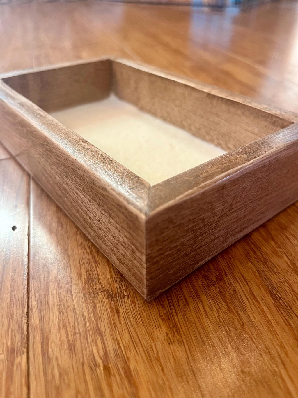 Handcrafted Plum Wood Jewelry Tray | Live-Edge, Felt-Lined Catchall