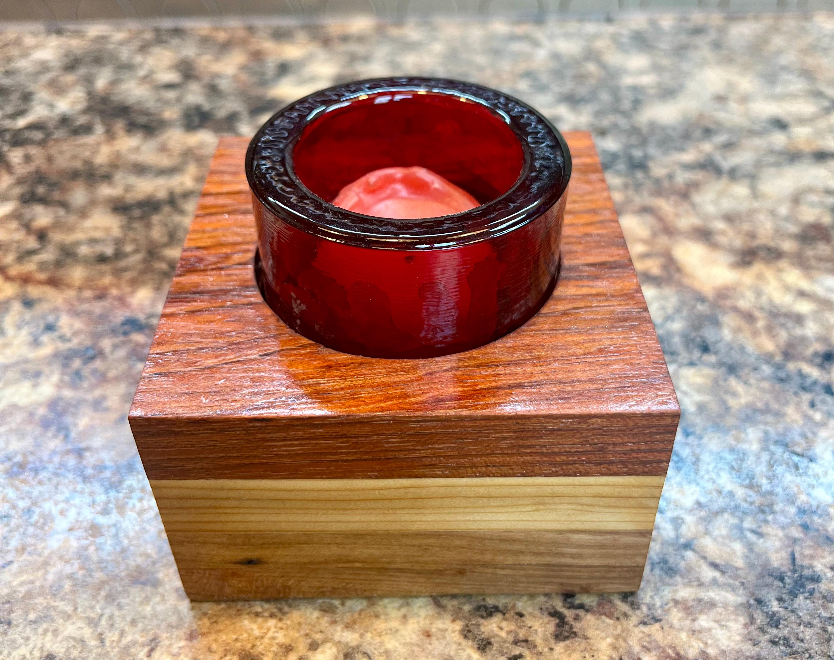 Oak, Maple and Teak Wood Plant or Candle Holder