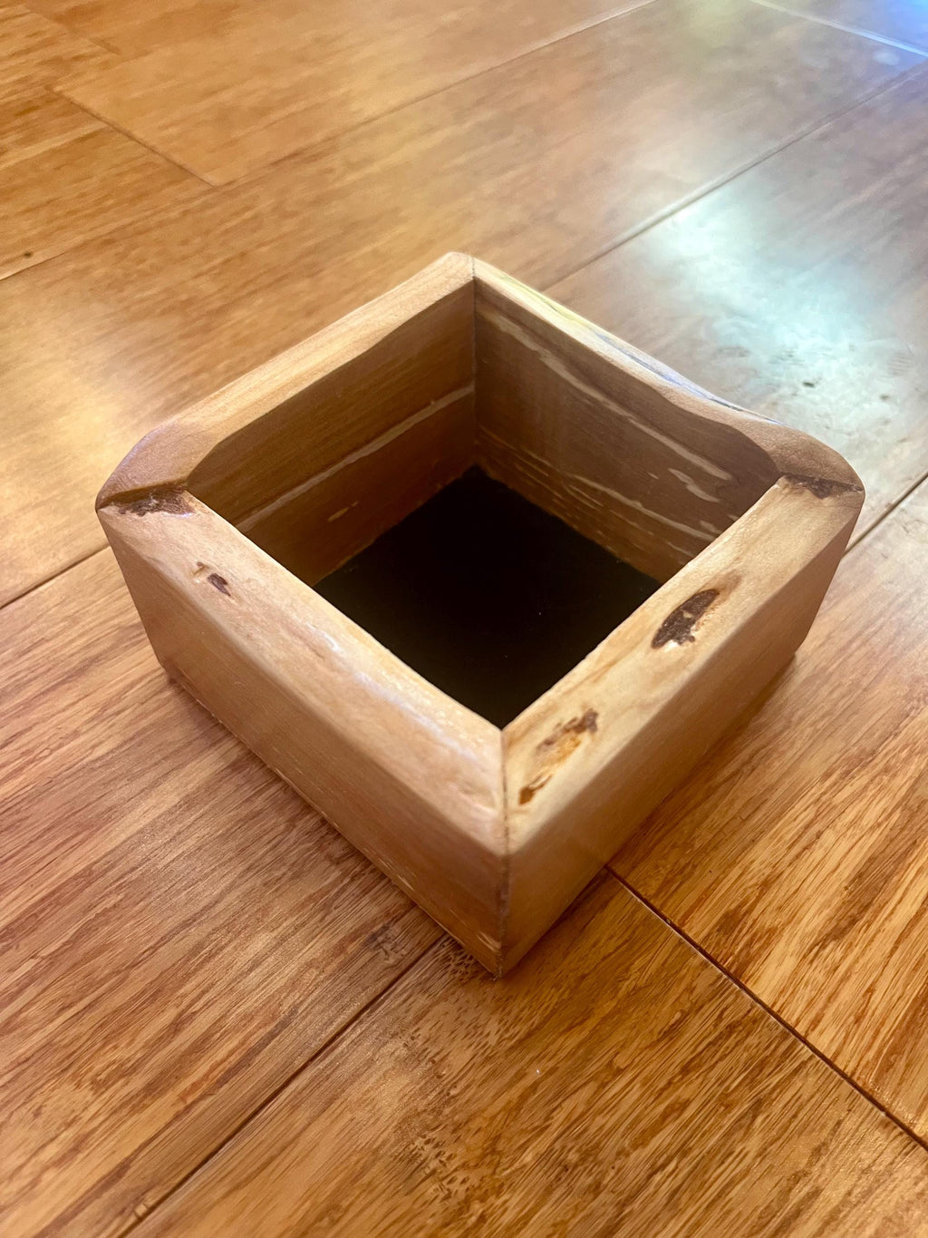 Handmade Apple Wood Keepsake Box | Live-Edge Ring Box