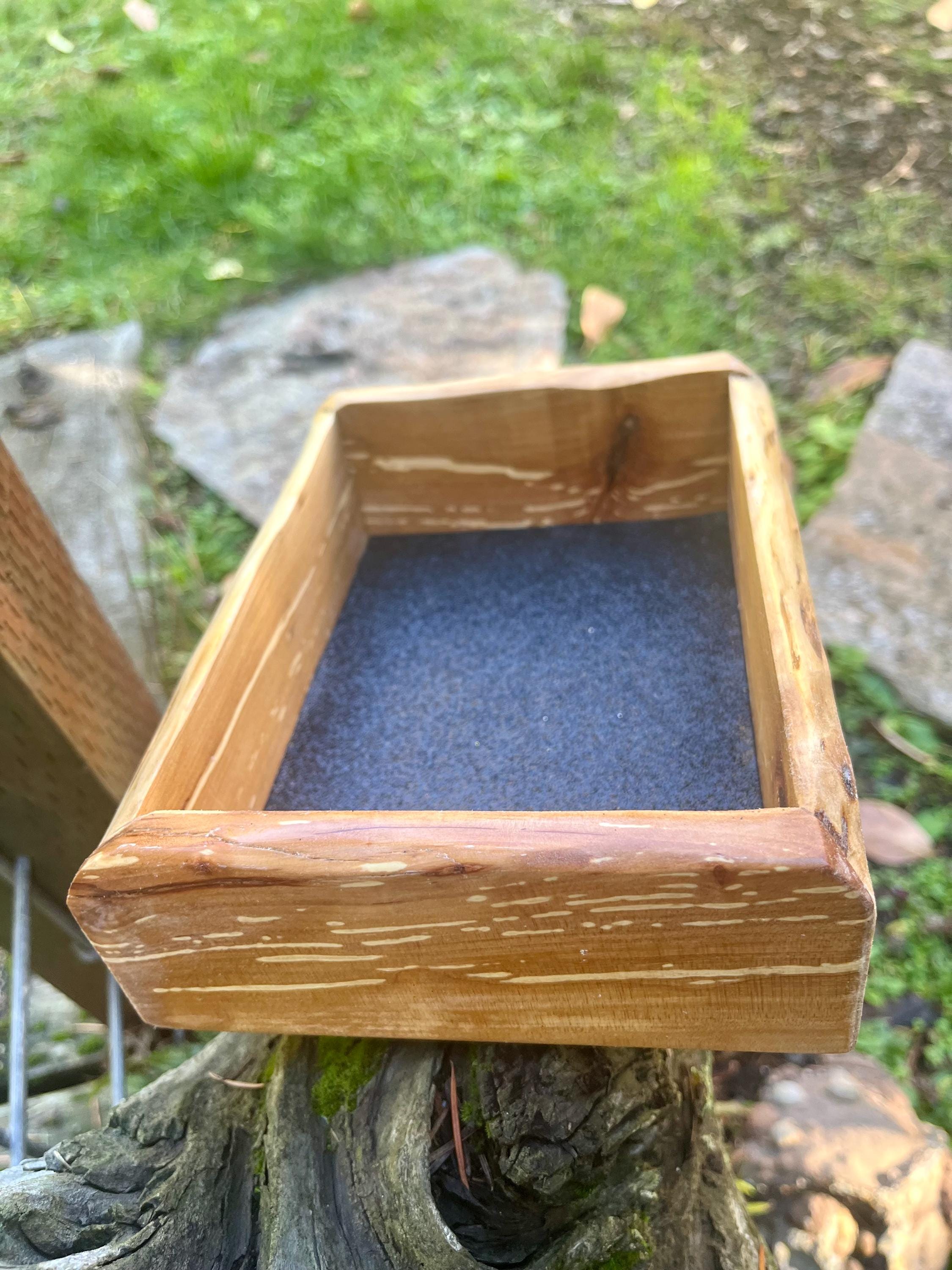 Handmade Apple Wood Jewelry Tray | Live-Edge, Sparkle Lining