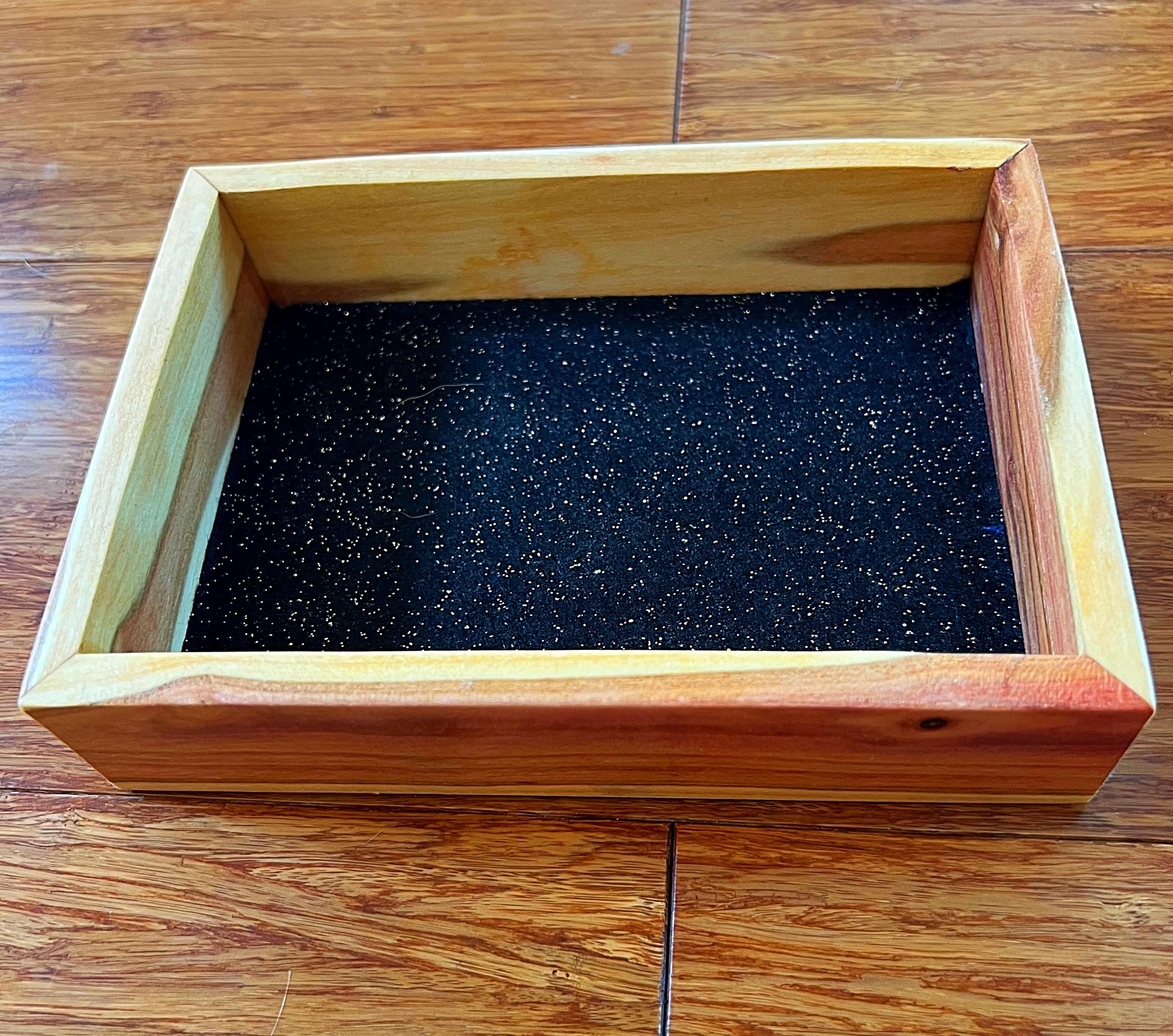 Live-Edge Yellow Plum Wood Jewelry Tray: Handmade Wooden Catchall