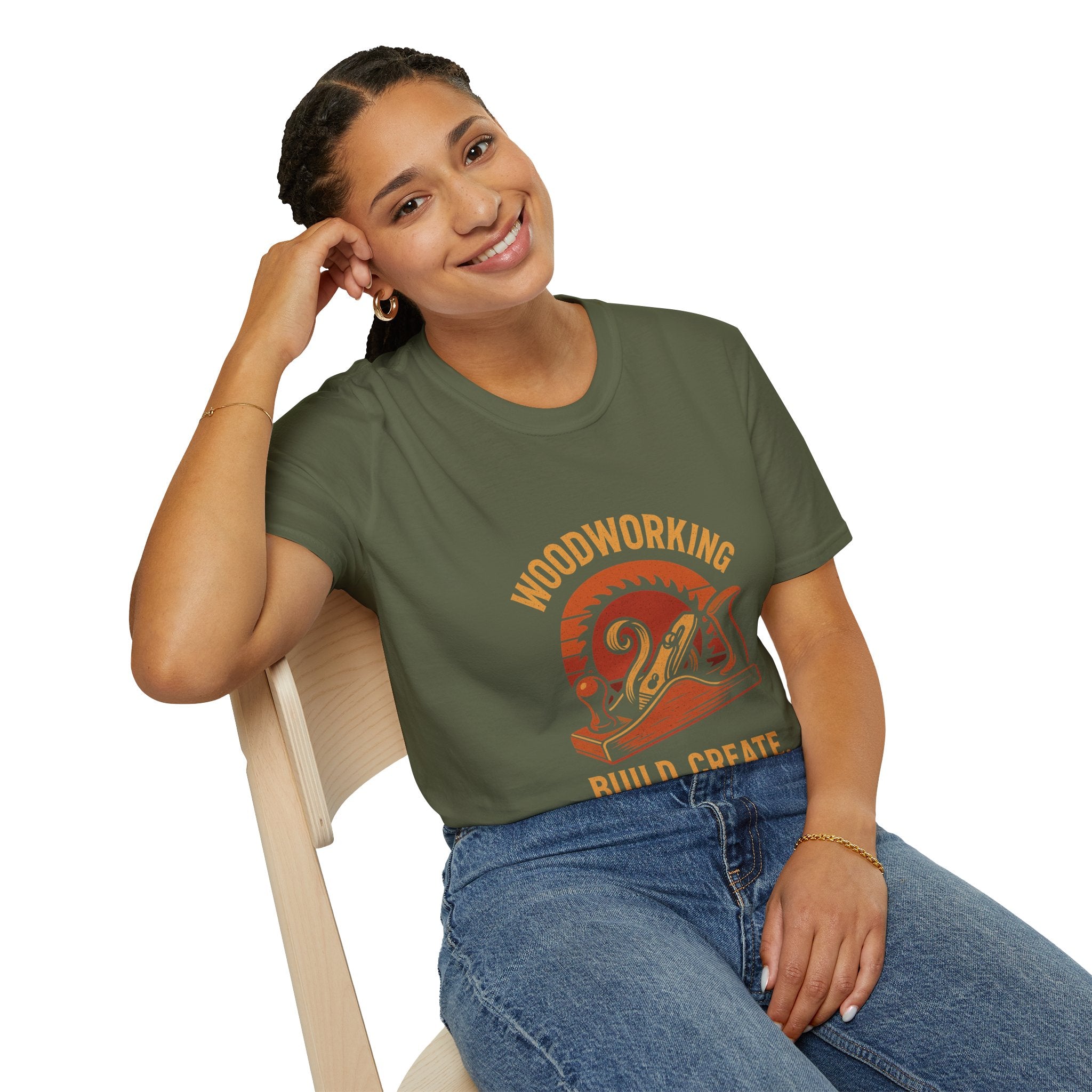Woodworking...Build Create Unisex Softstyle T-Shirt