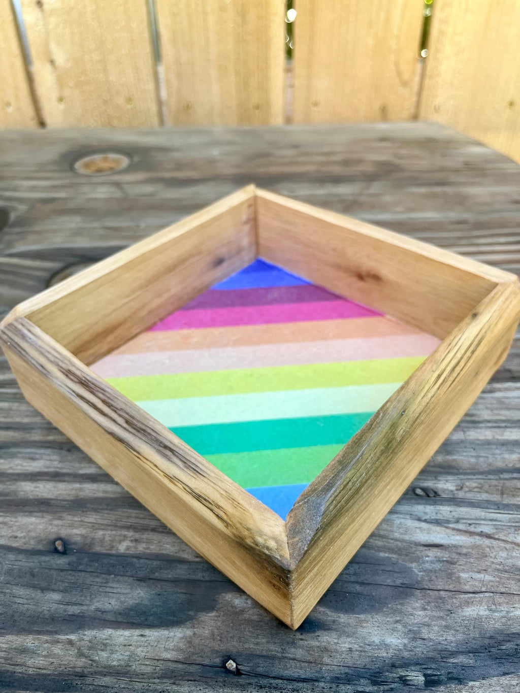 Live Edge Purple Plum Keepsake Box | Rainbow Felt Lined