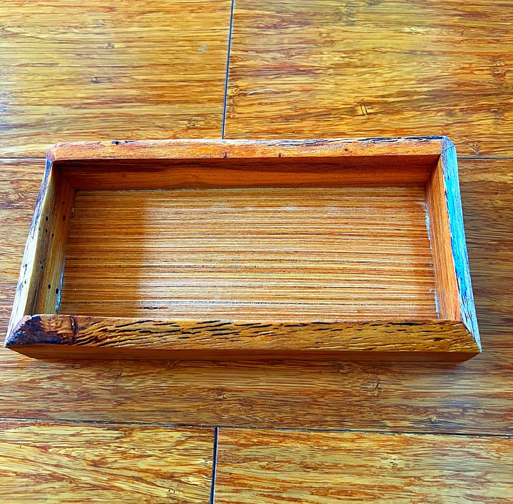 Live-Edge Yellow Plum Wood Jewelry Tray: Handmade Tung Oil Finish