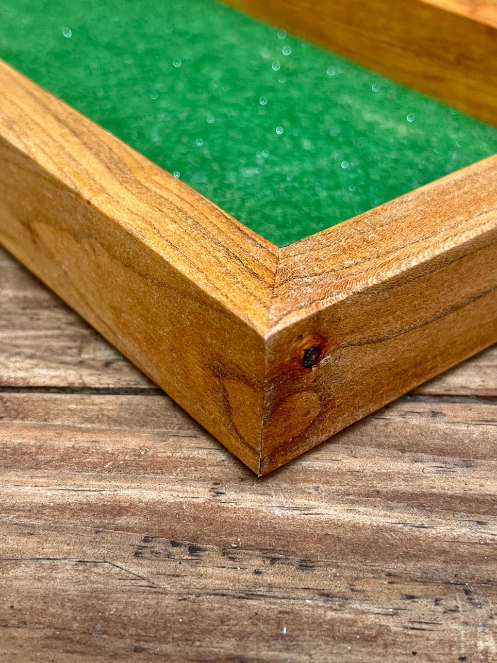 Purple Plum Wood Jewelry Tray | Handmade Wooden Ring Dish | Rustic Catchall with Felt Lining