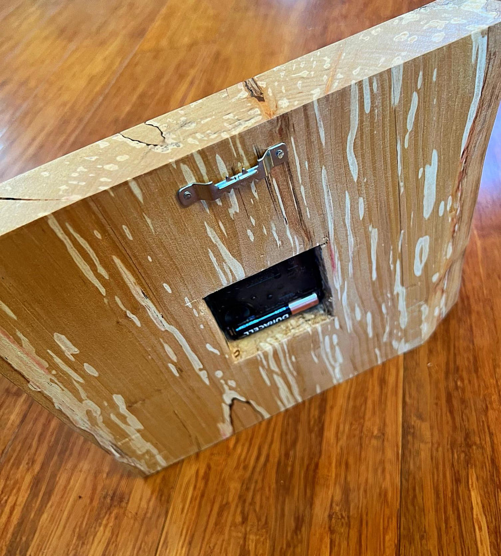 Handmade Live-Edge Apple Wood Clock: Rustic Mahogany Accent Wall Art