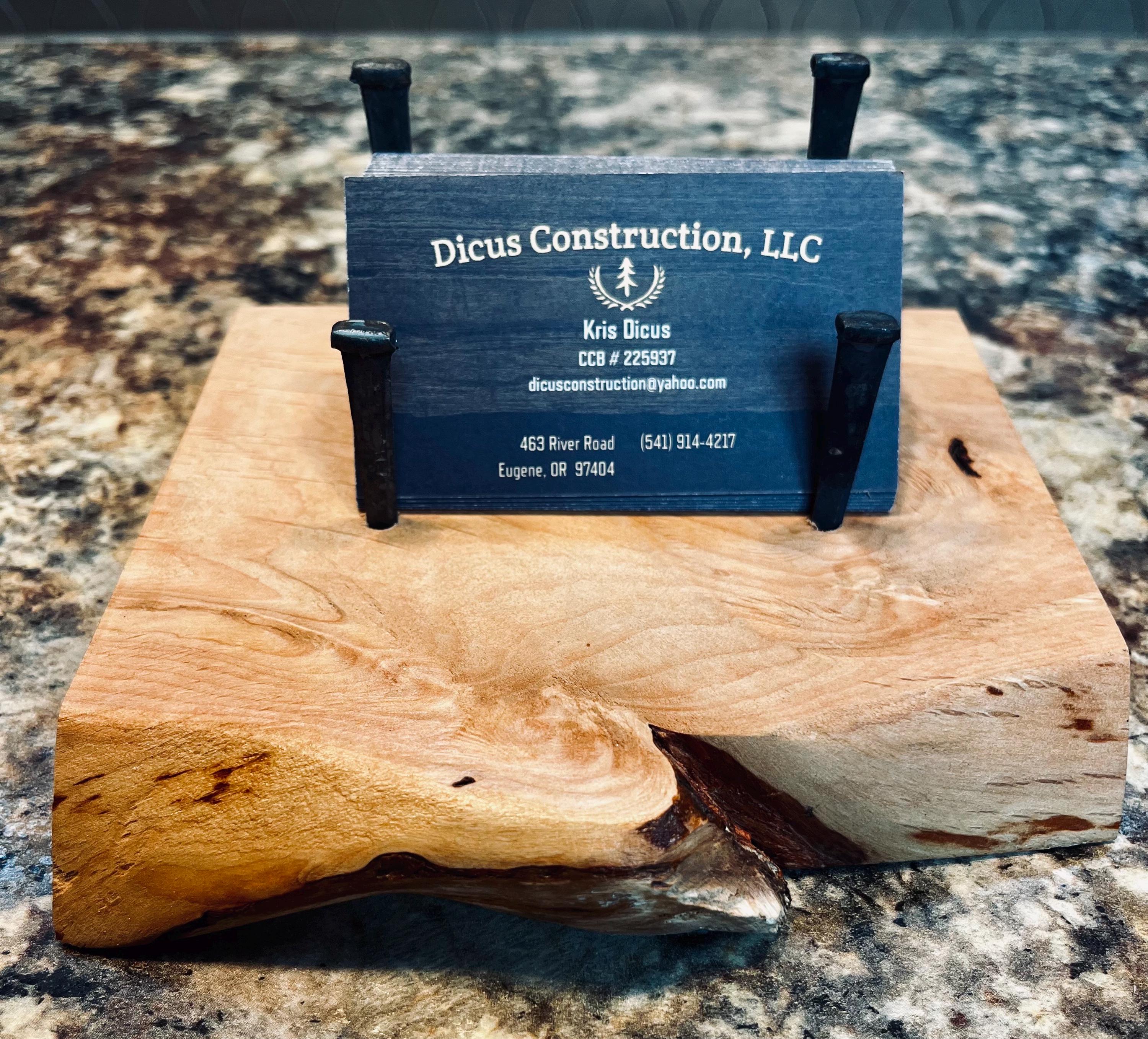Live-Edge Alder Wood Business Card Holder: Rustic Desk Decor