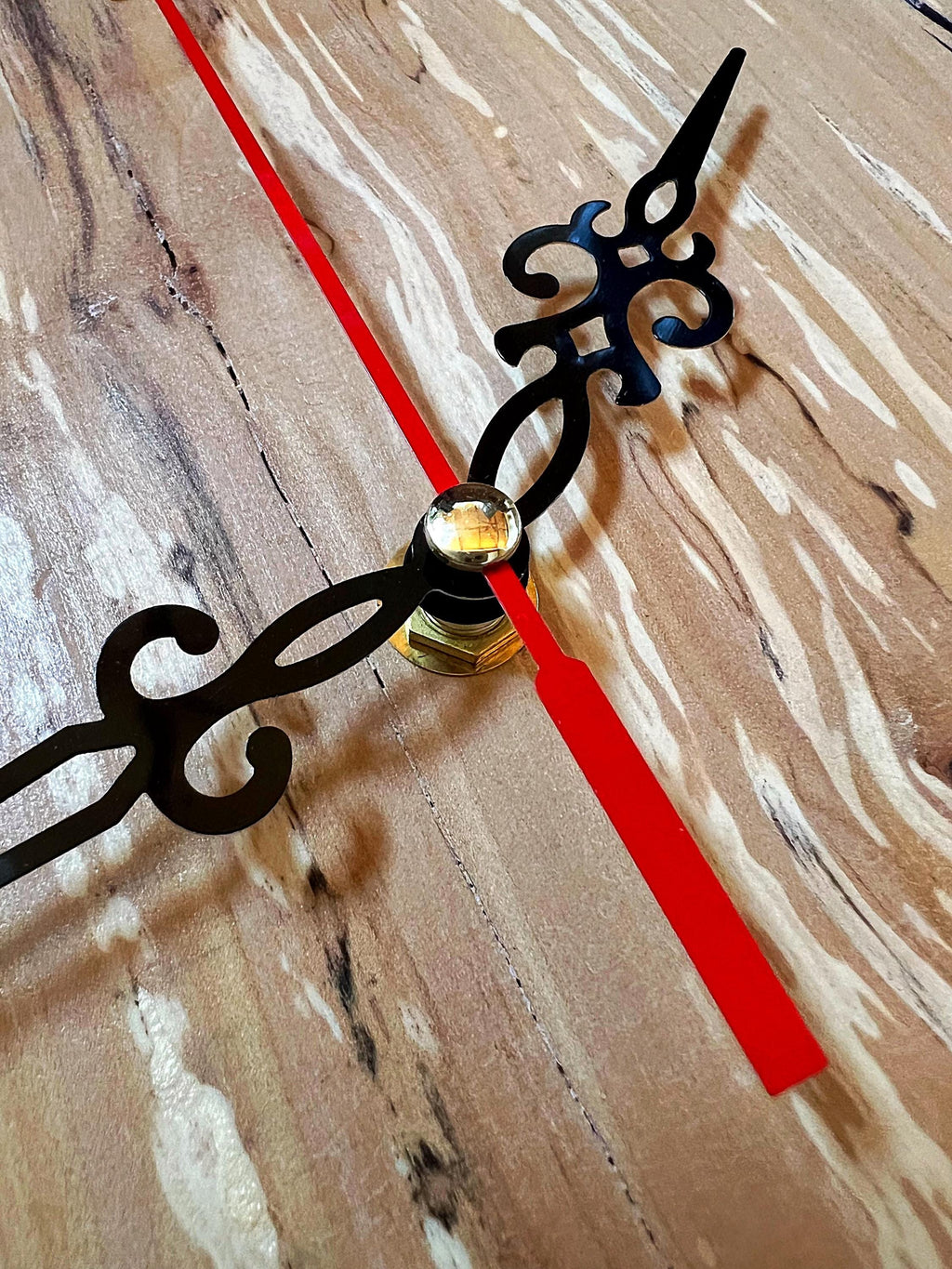 Live-Edge Apple Wood Clock: Handmade Rustic Wall or Desk Decor