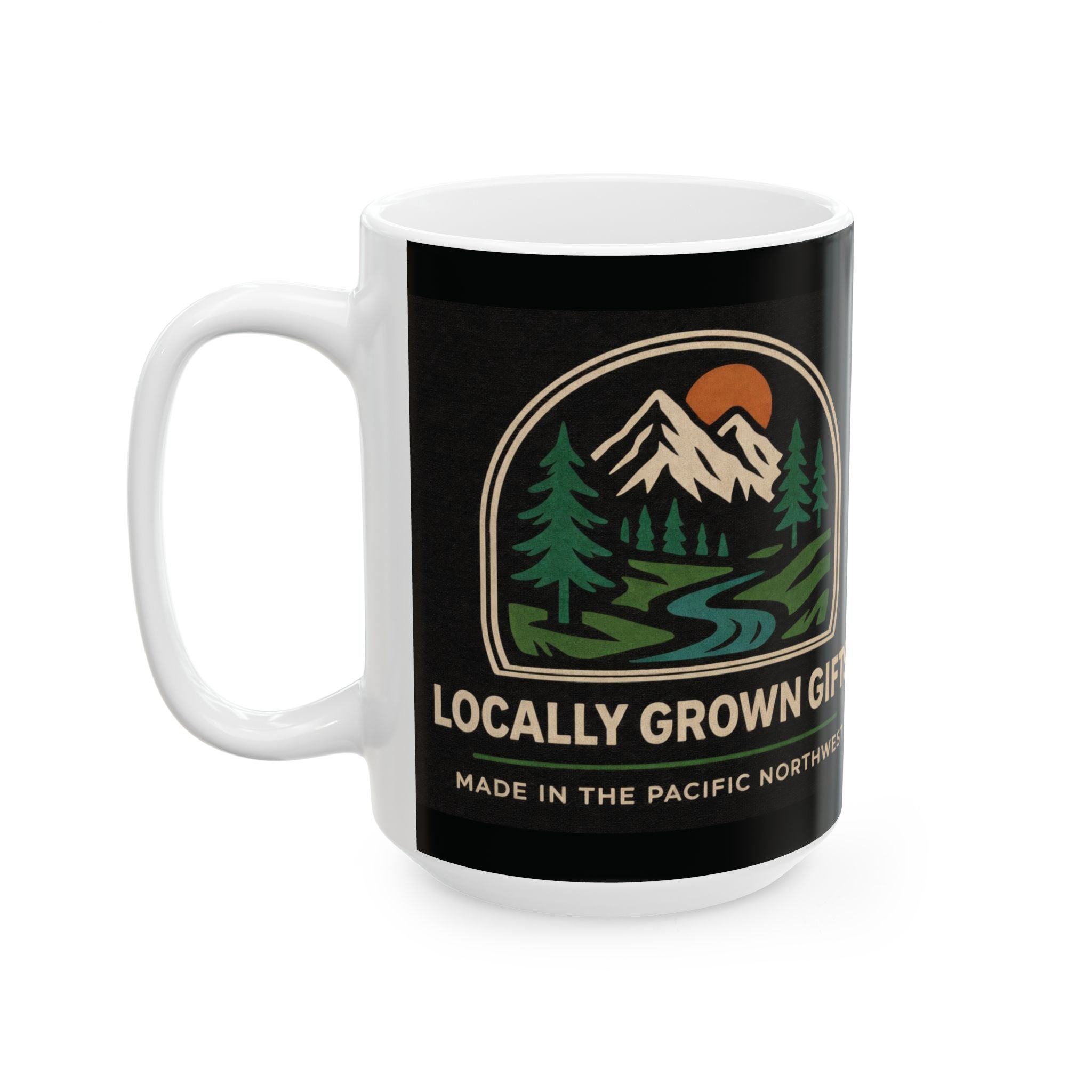 Locally Grown Gifts Branded Ceramic Mug, (15oz)