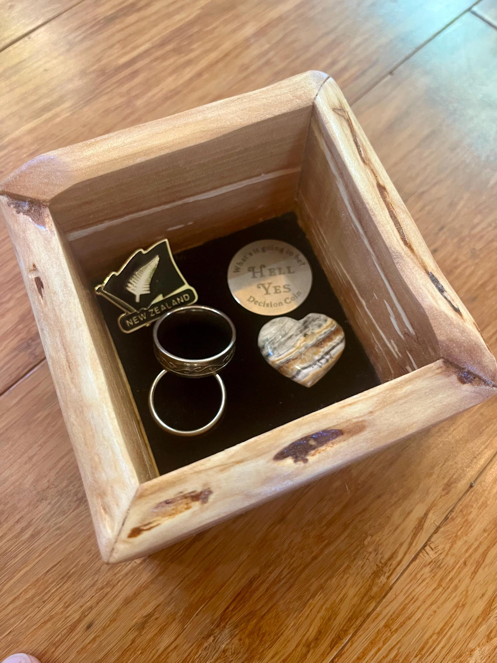 Handmade Apple Wood Keepsake Box | Live-Edge Ring Box