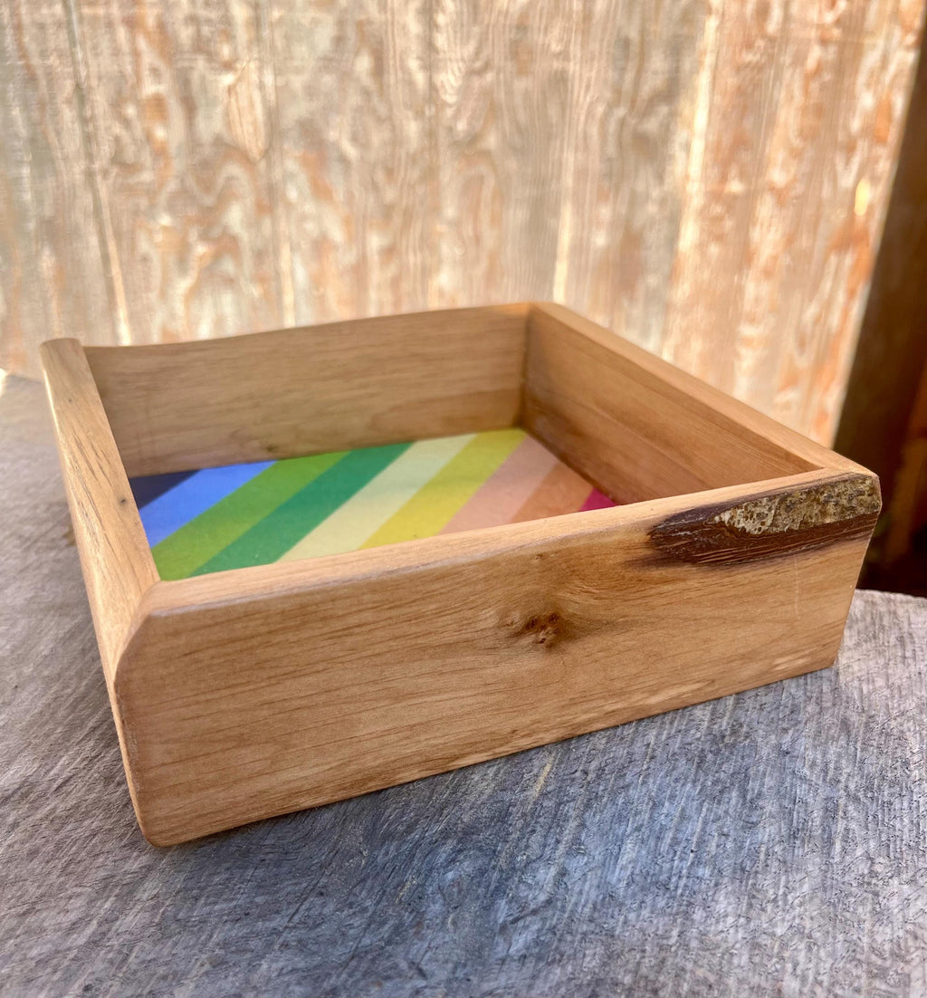 Live Edge Purple Plum Keepsake Box | Rainbow Felt Lined