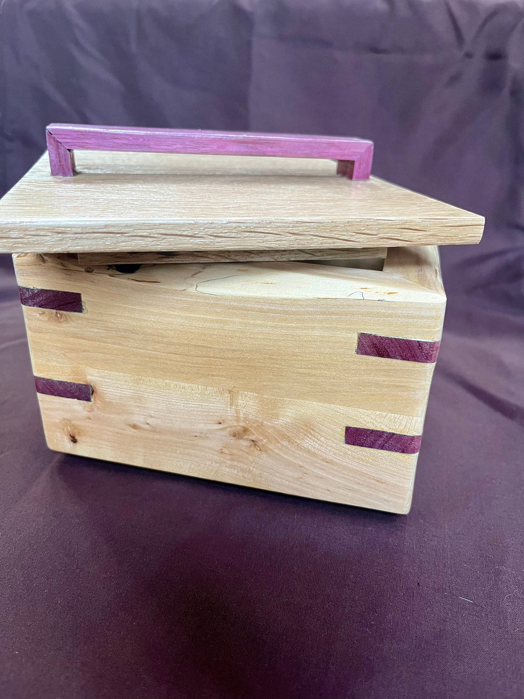 Applewood & Oak Jewelry Box: Live Edge with Padauk Accents