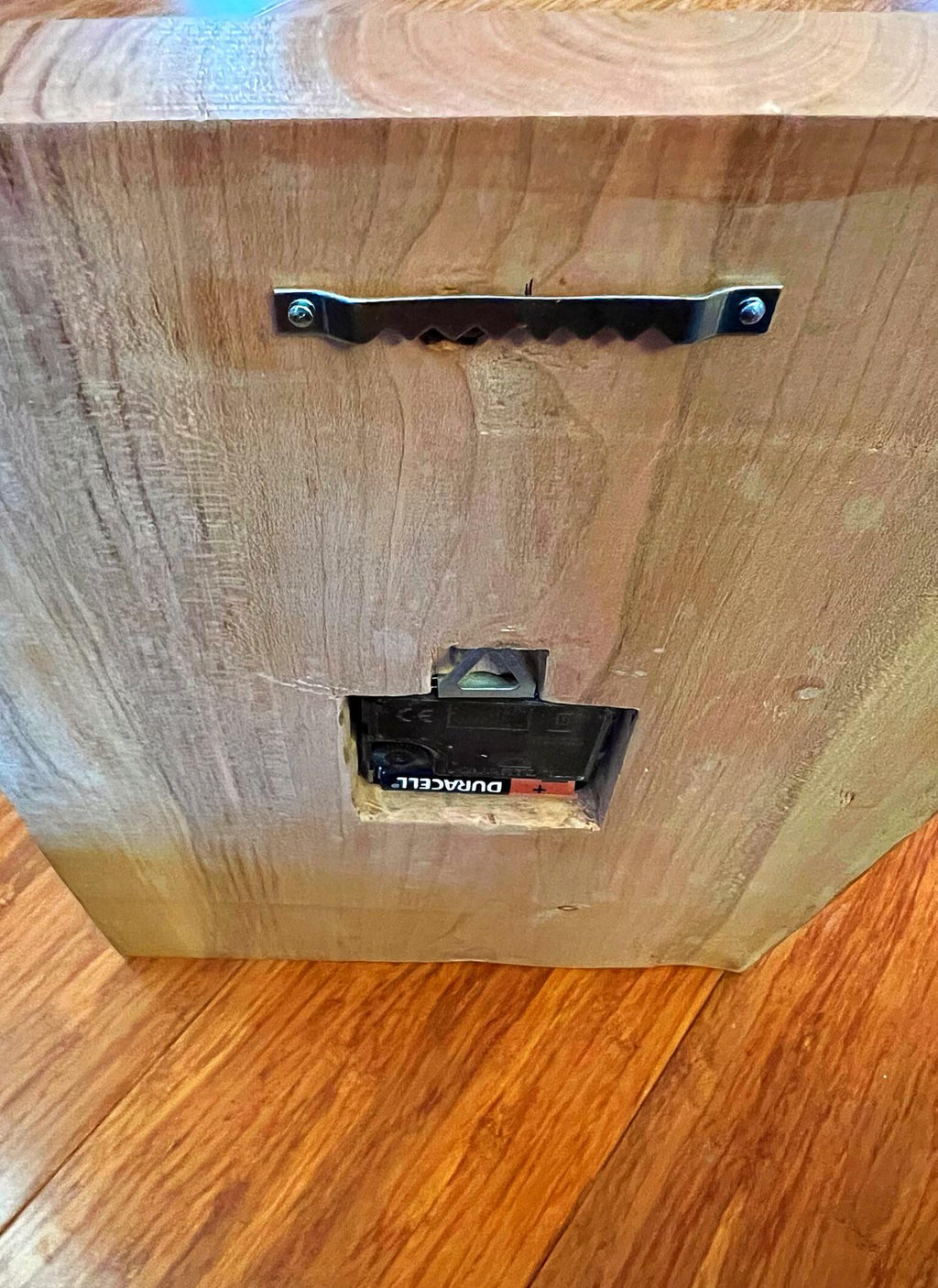 Handmade Clock with Live-edge Plum wood and Mahogany accents