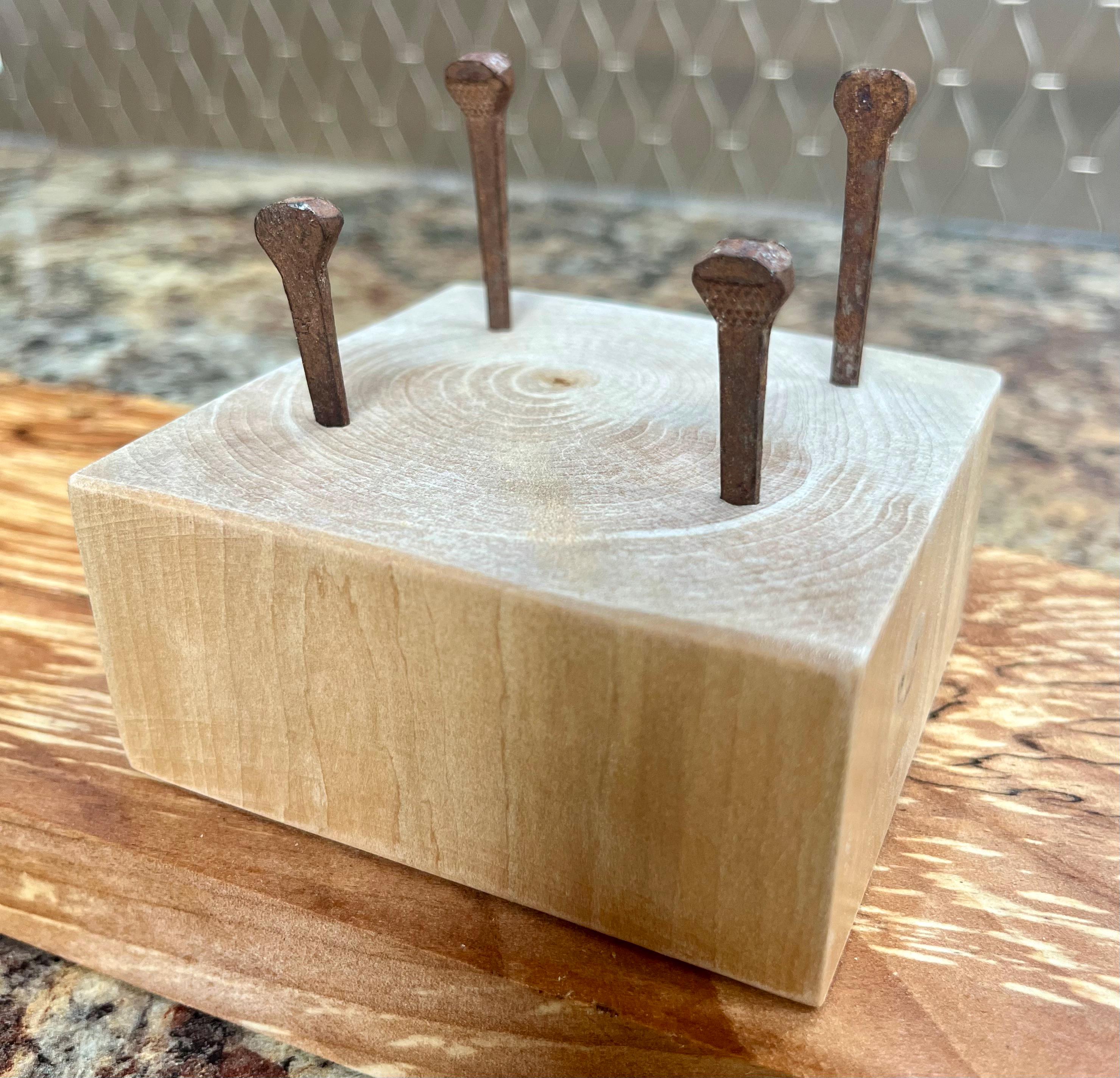 Handmade Gingko Wood Business Card Holder: Rustic Desk Decor
