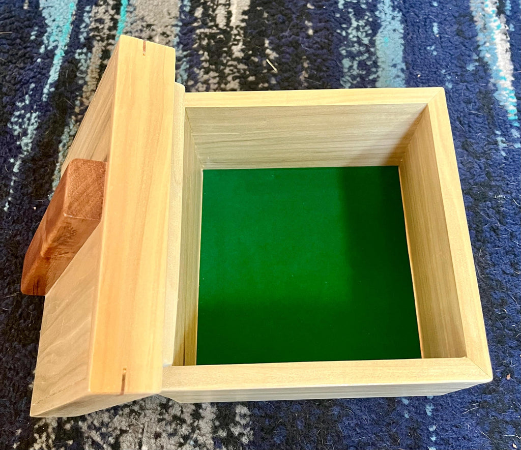 Rustic Poplar Storage Box: Salvaged Wood Keepsake Box with Mahogany Accents