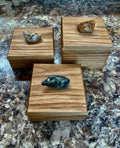 Handcrafted Oak Box Set: Willamette Valley Agate Pulls, Sparkle Felt Lining
