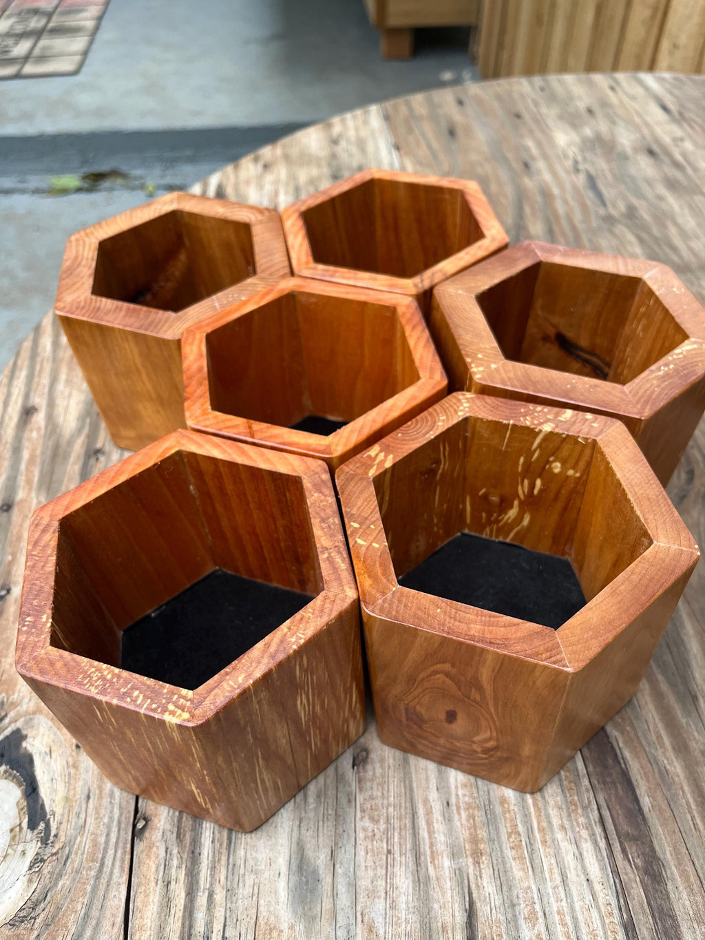 Handmade Apple Wood Pen & Pencil Holder | Locally Grown Heirloom Wood | Rustic Desk Organizer