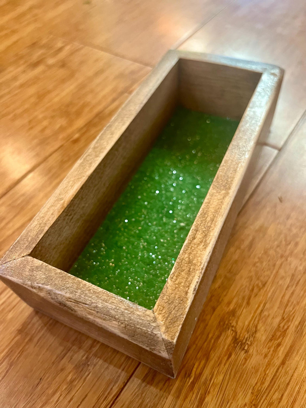 Handmade Plum Wood Jewelry Tray | Live-Edge with Green Felt