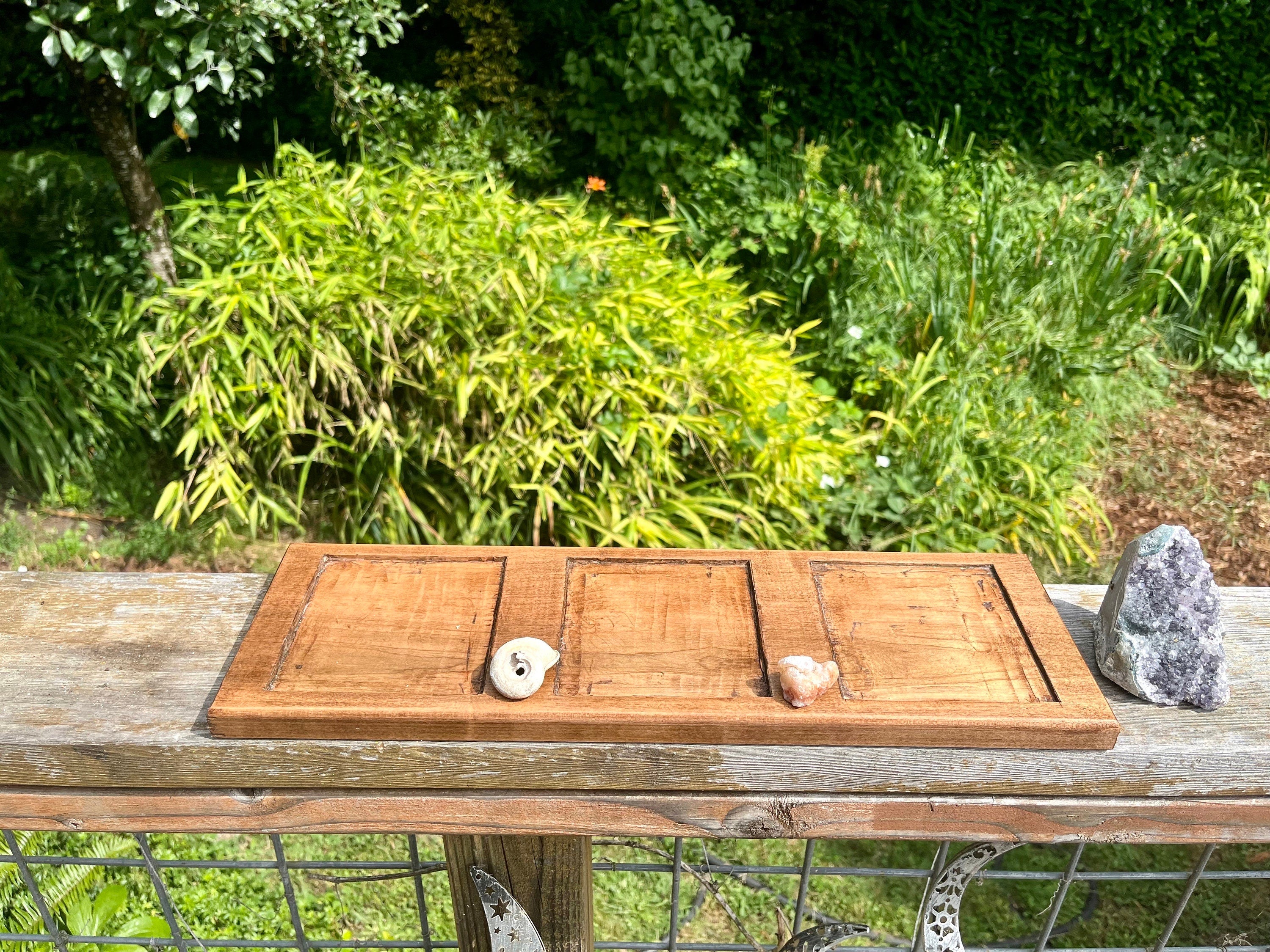 Up-cycled Wood Box Set: Poplar Boxes on Reclaimed Mahogany Tray
