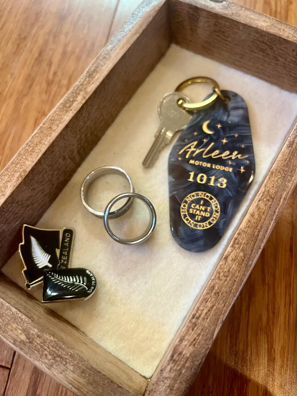 Handcrafted Plum Wood Jewelry Tray | Live-Edge, Felt-Lined Catchall