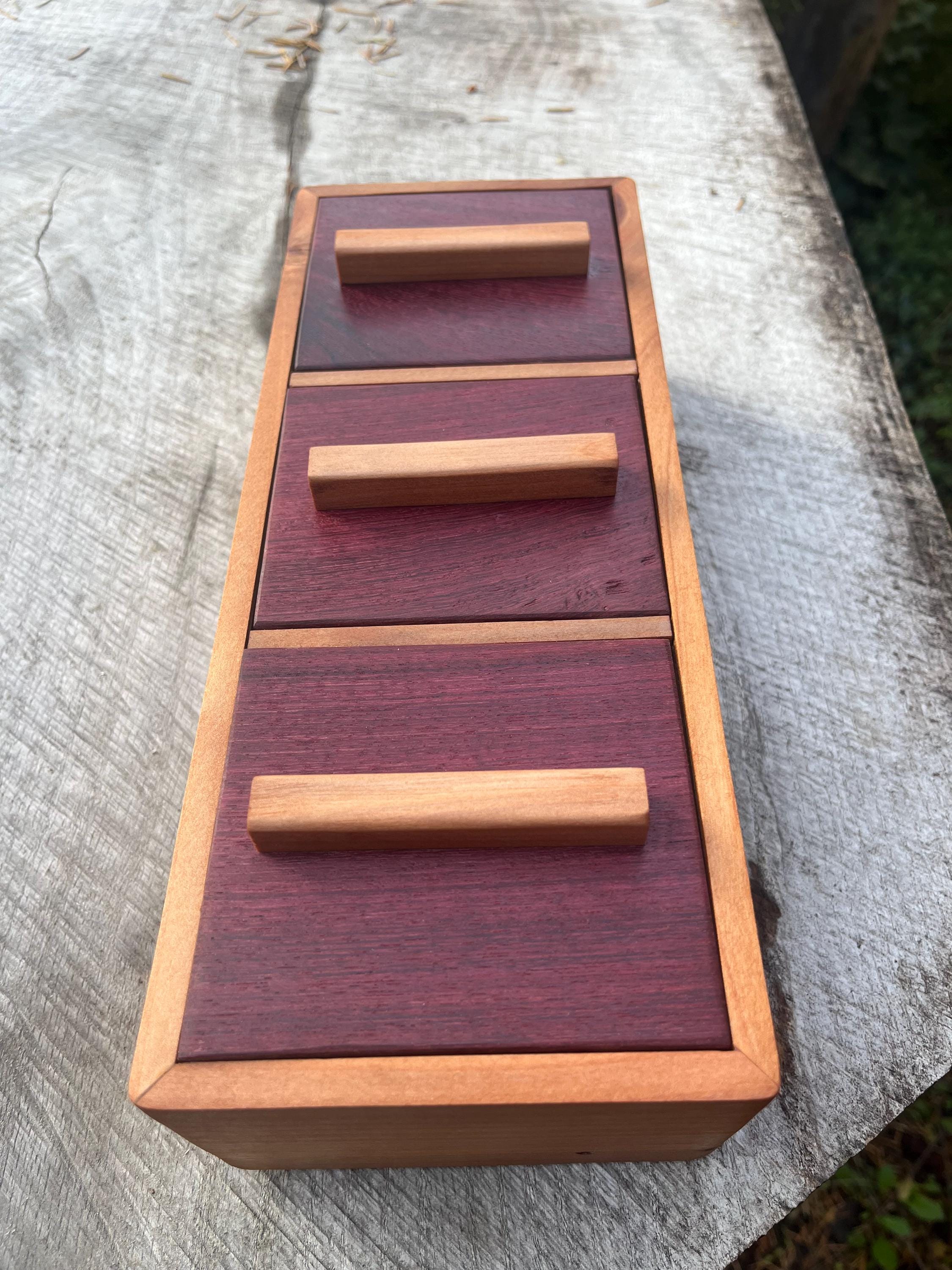 Reclaimed Cherry & Purpleheart Box | Handmade Jewelry Storage, Desk Organizer