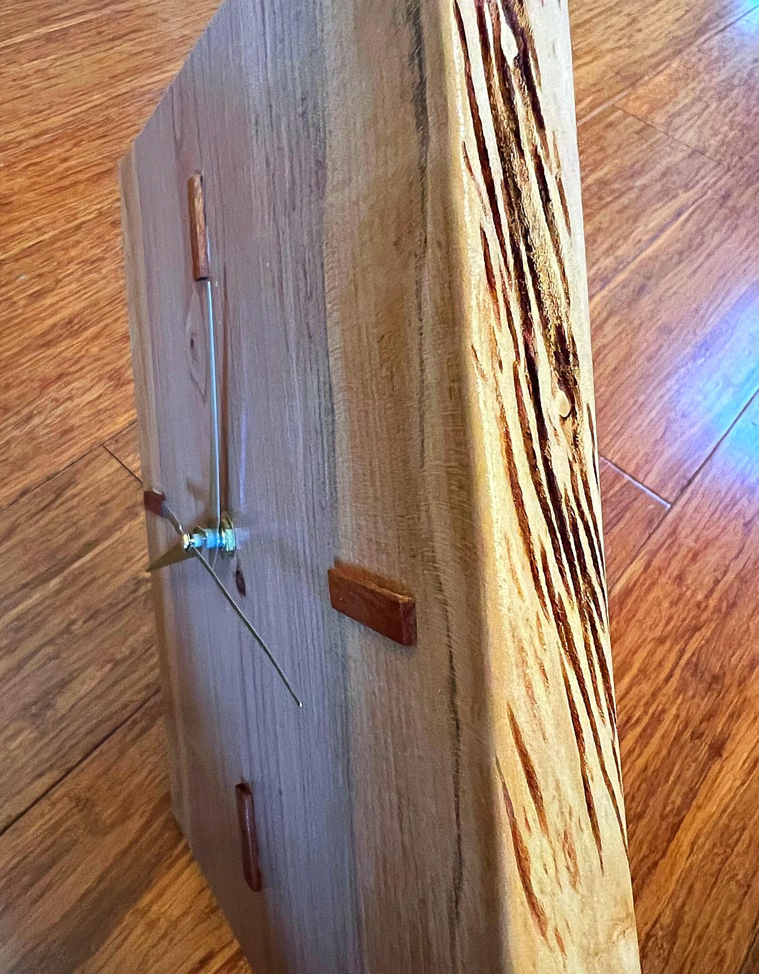 Handmade Live-Edge Plum Wood Clock: Rustic Zebrawood Accent Wall Decor