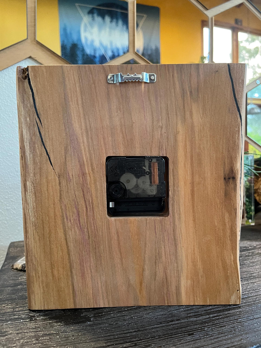Plum wood clock with Walnut dials and hour markers