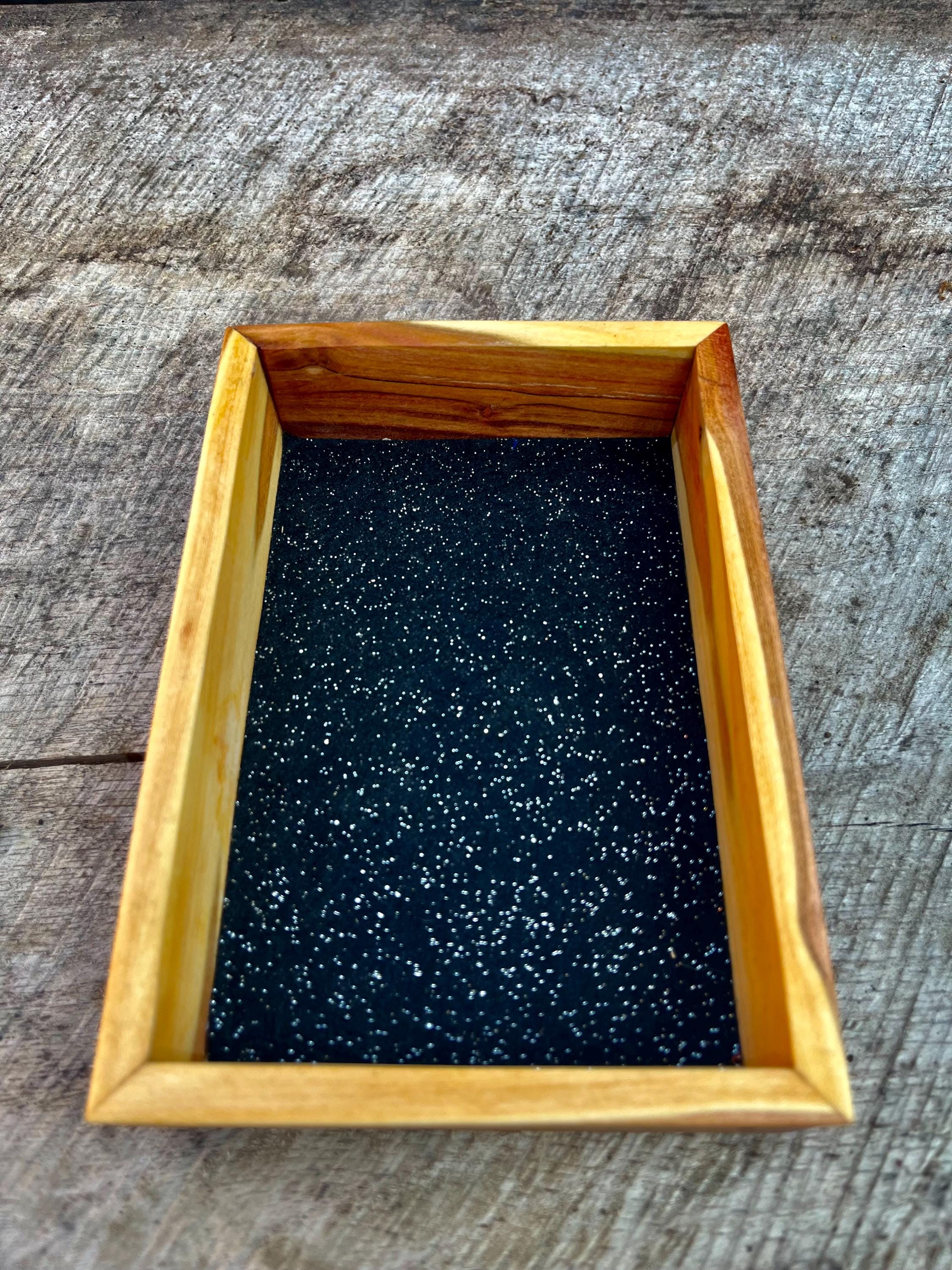 Live-Edge Yellow Plum Wood Jewelry Tray: Handmade Wooden Catchall