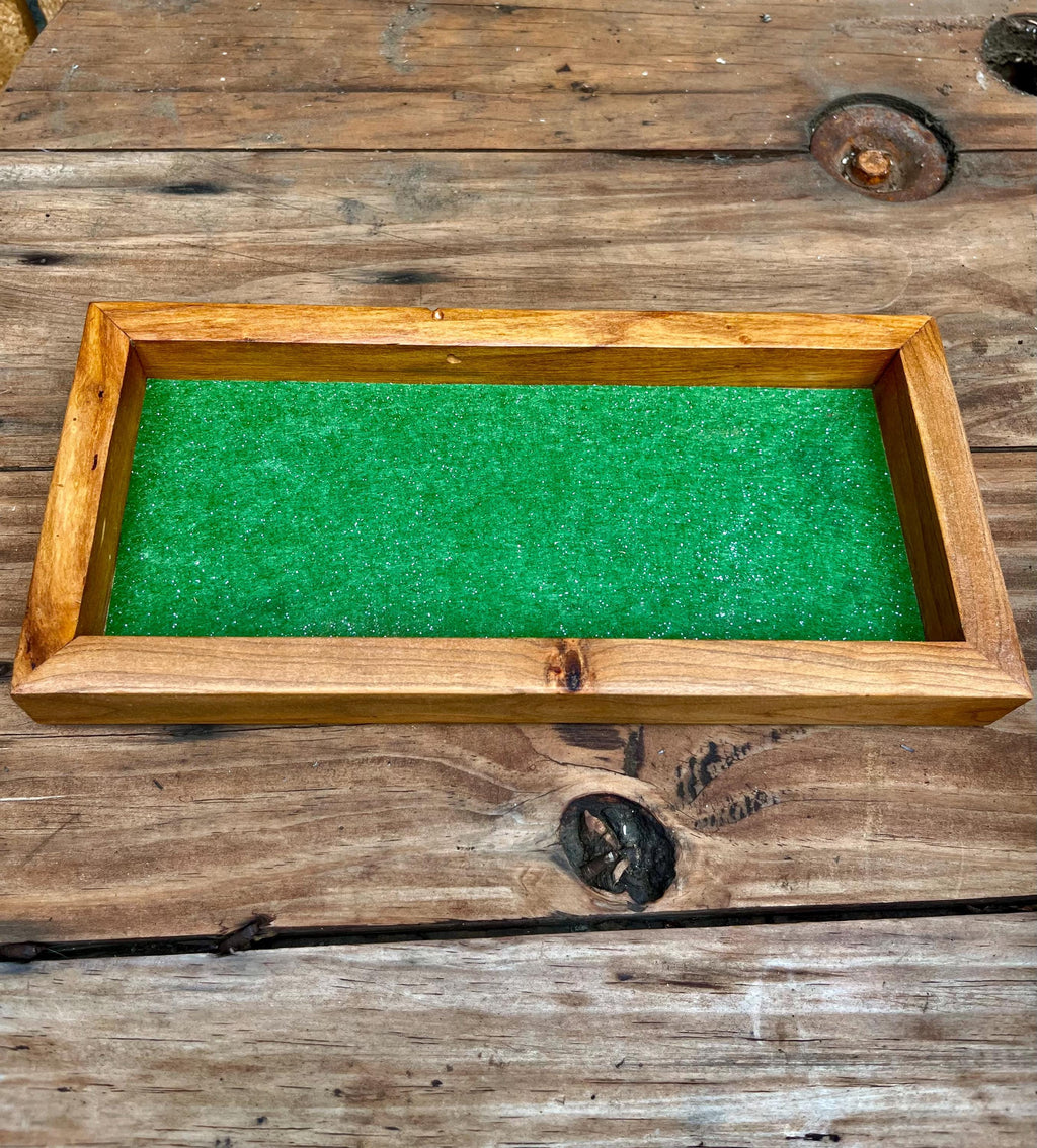 Purple Plum Wood Jewelry Tray | Handmade Wooden Ring Dish | Rustic Catchall with Felt Lining