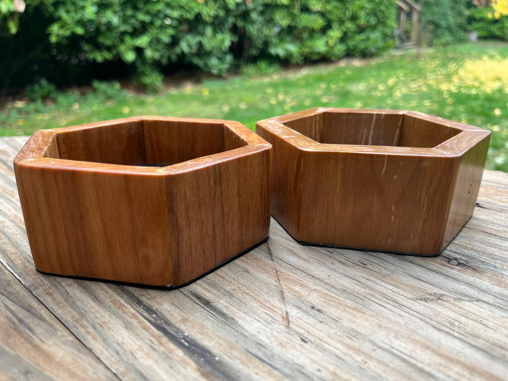 Heirloom Apple Wood Desk Organizer | Handmade Felt-Lined Change or Paper Clip Dish