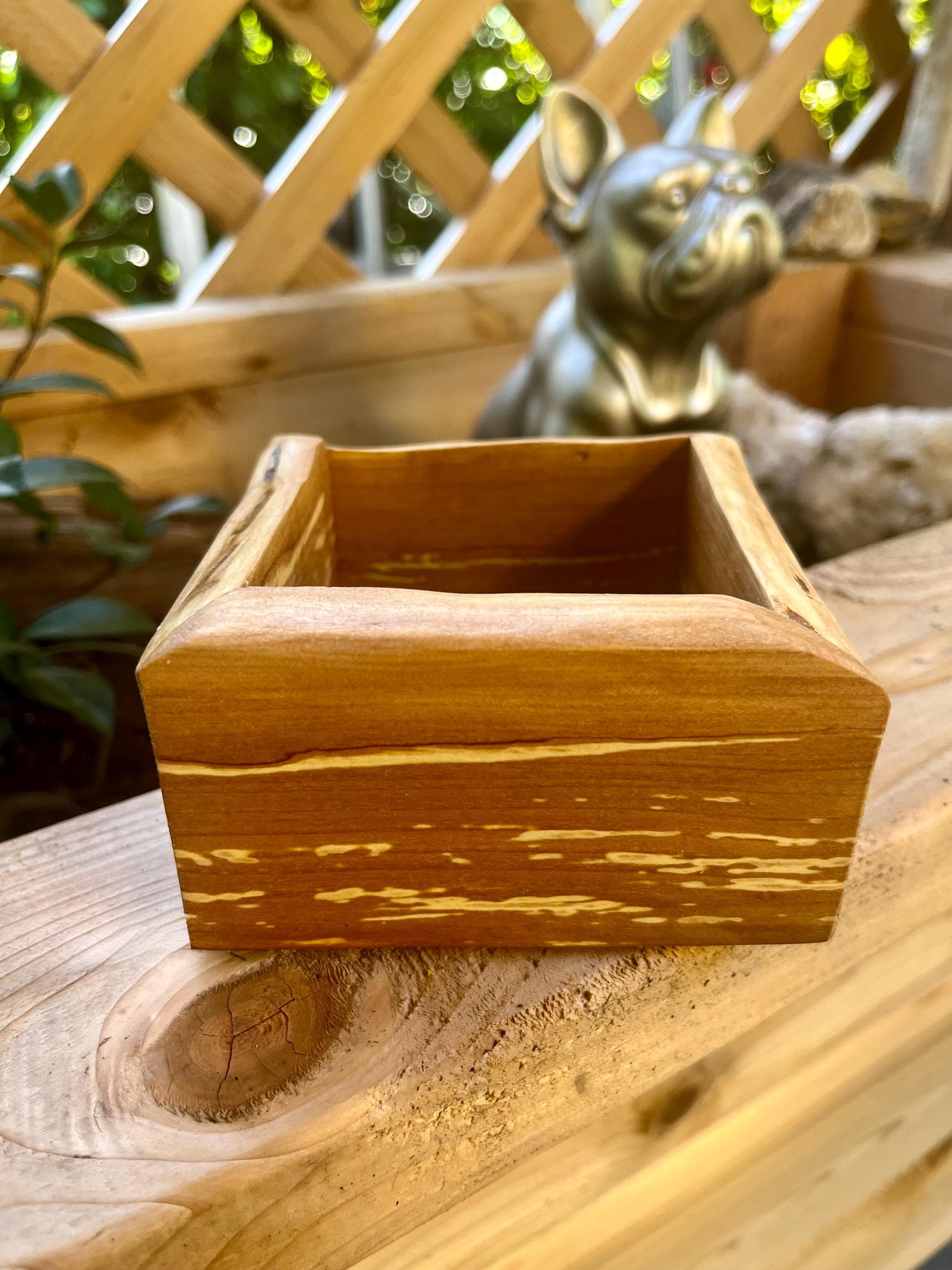 Handmade Apple Wood Keepsake Box | Live-Edge Ring Box