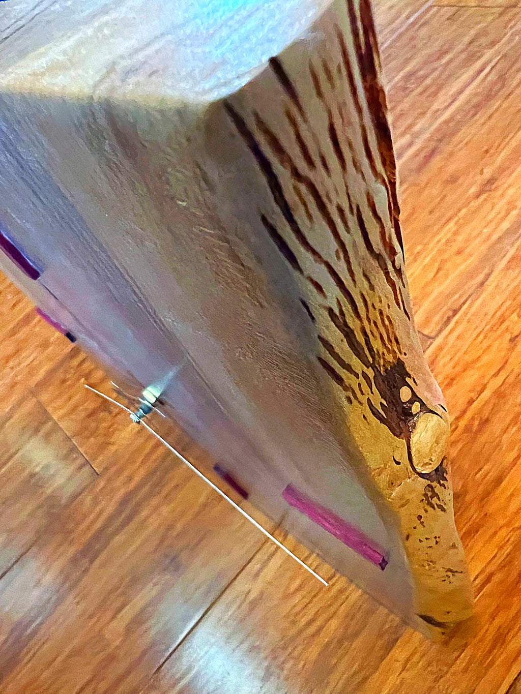 Handmade Clock with Live-edge Plum wood and Mahogany accents