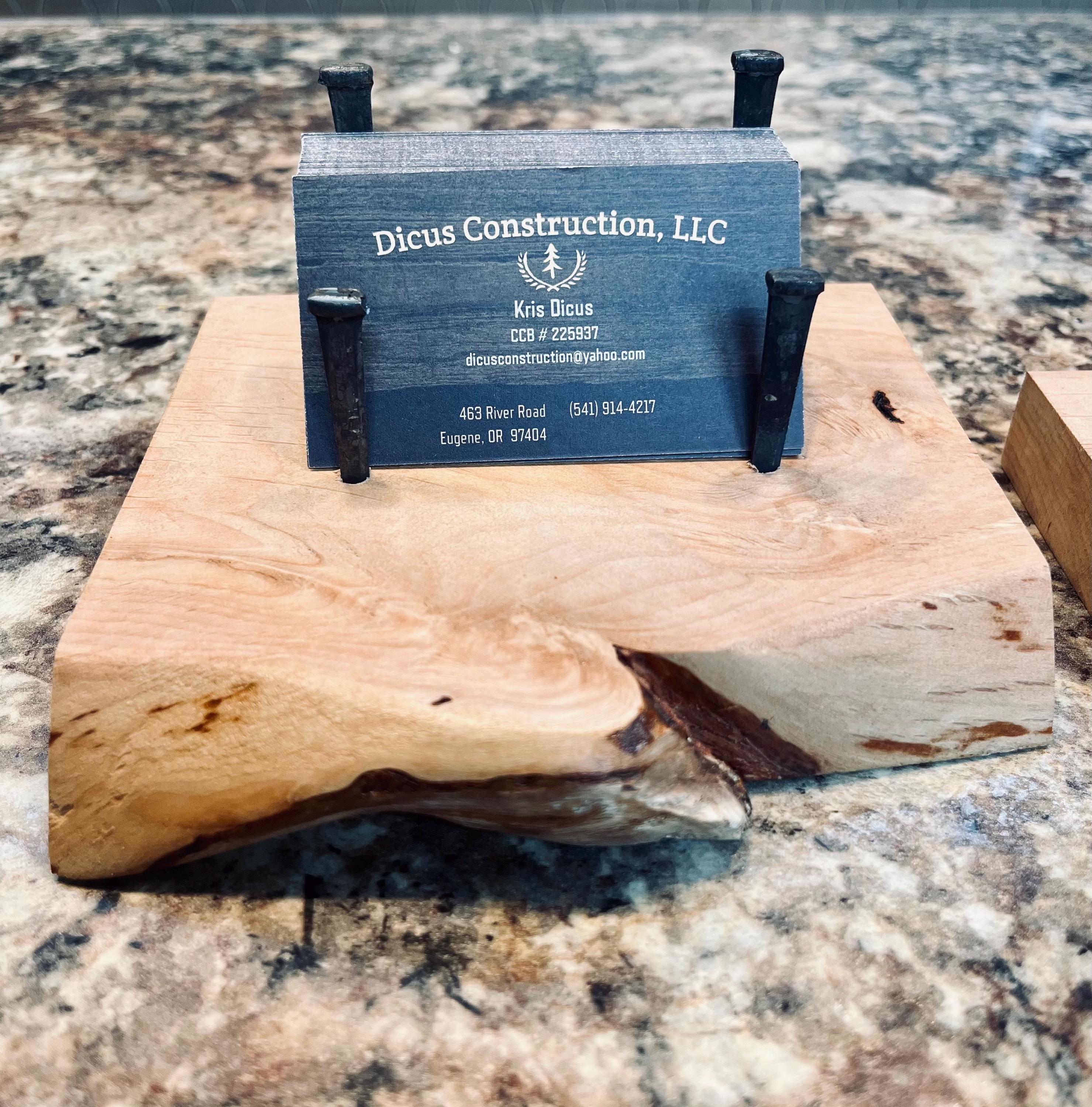 Live-Edge Alder Wood Business Card Holder: Rustic Desk Decor